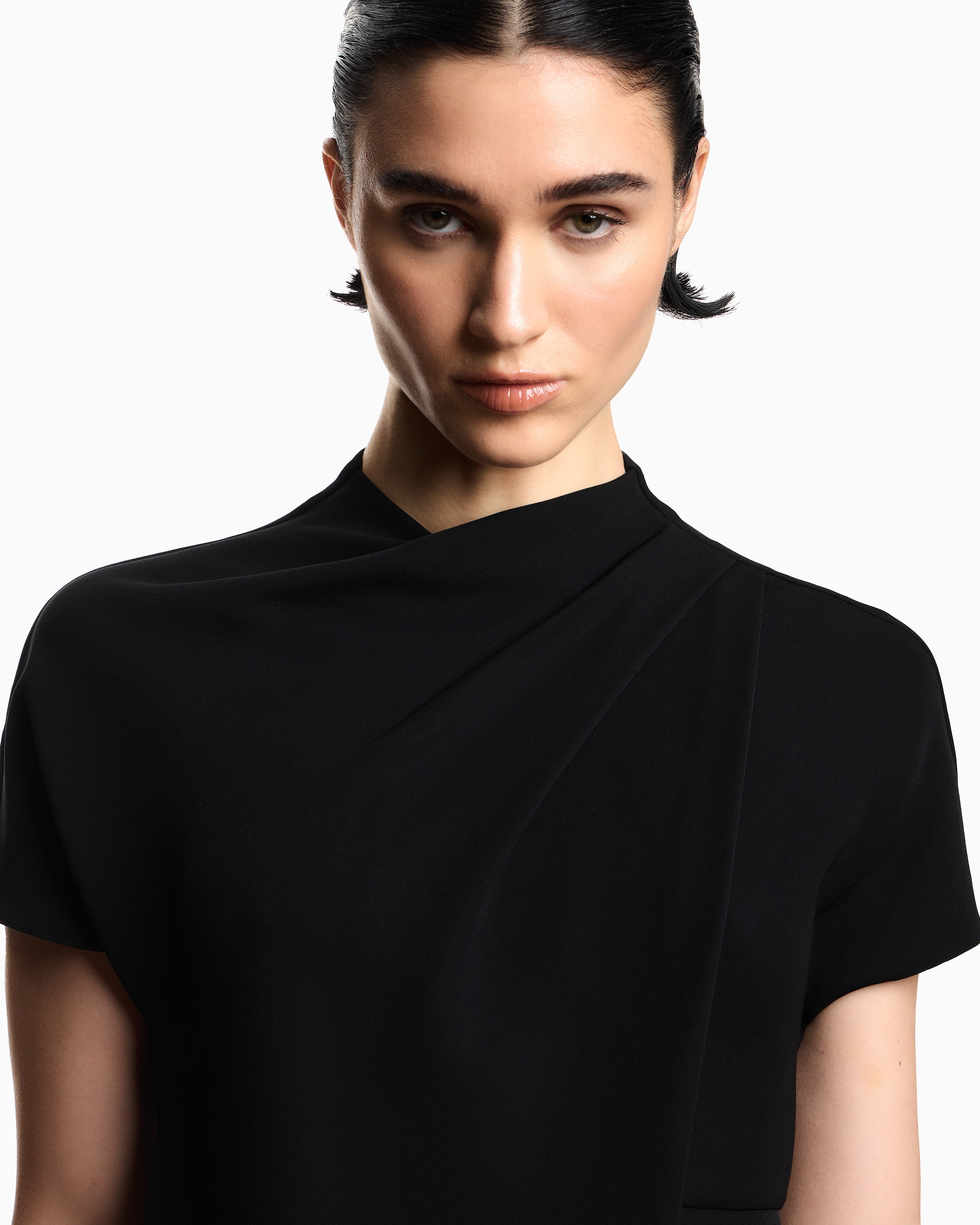Emporio Armani Technical cady dress with front panel