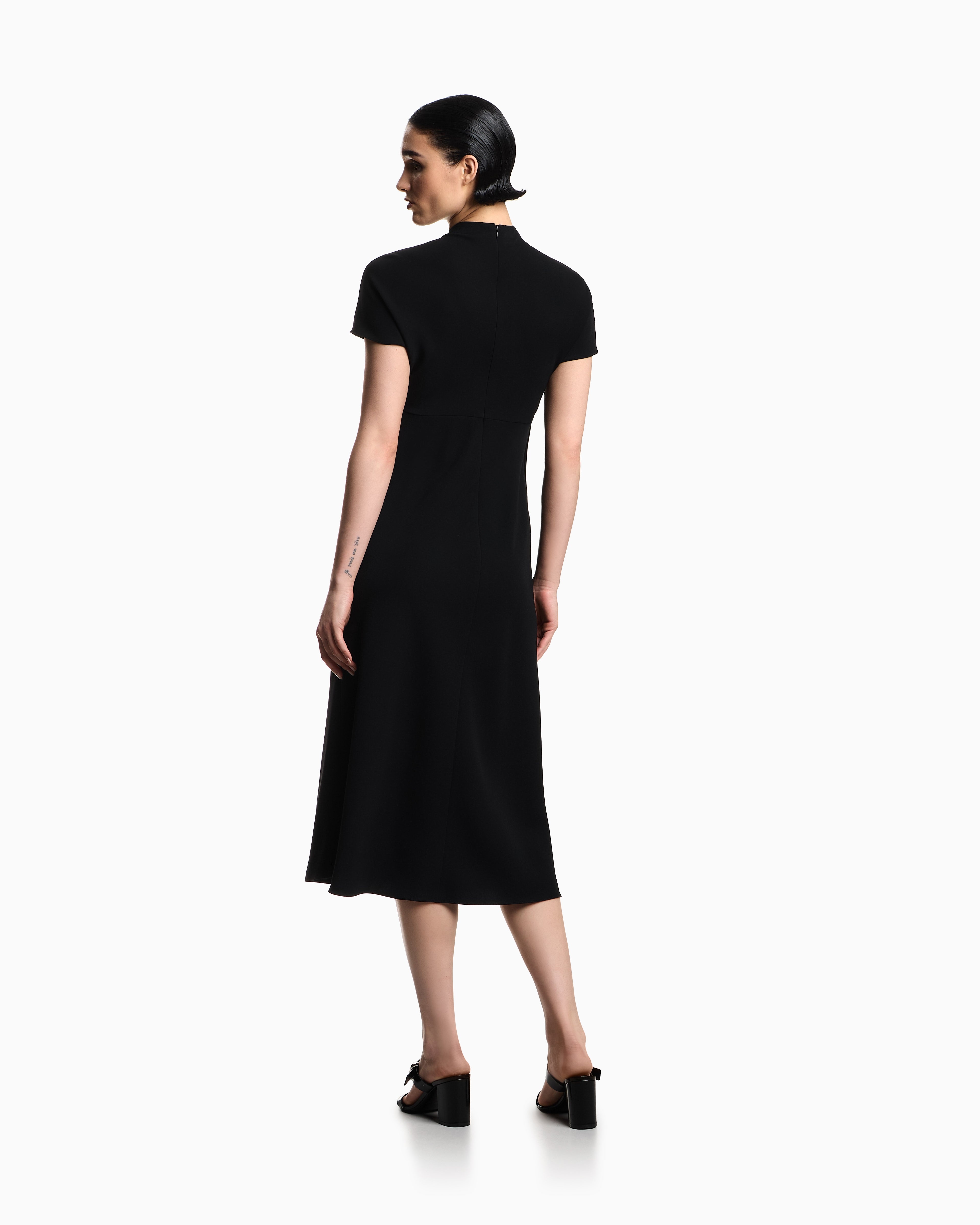 Emporio Armani Technical cady dress with front panel