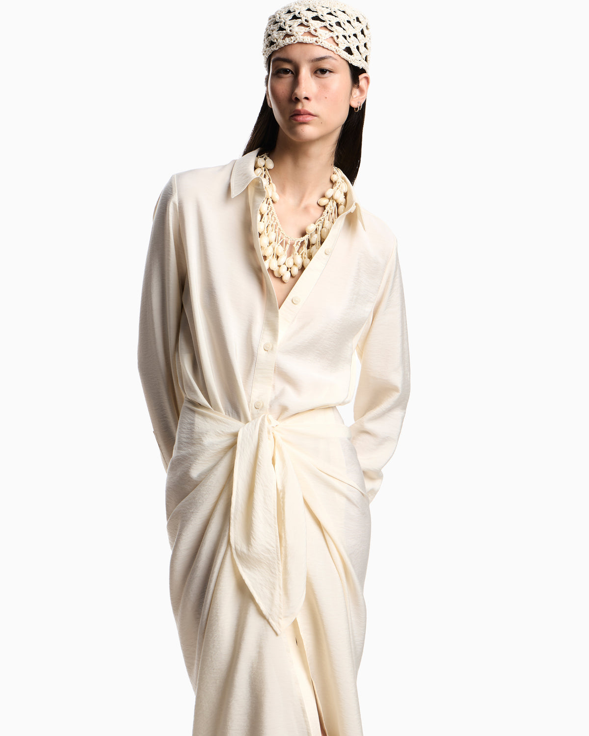 Emporio Armani Two-piece-effect technical rayon dress