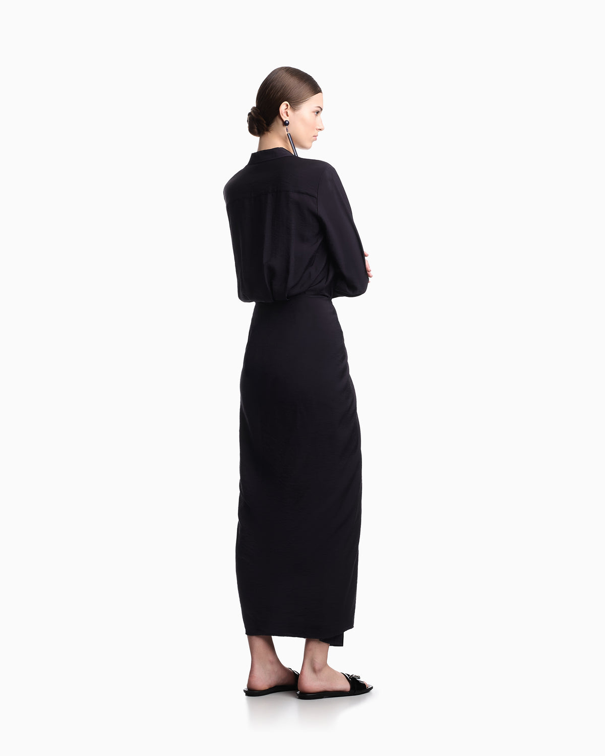 Emporio Armani Two-piece-effect technical rayon dress