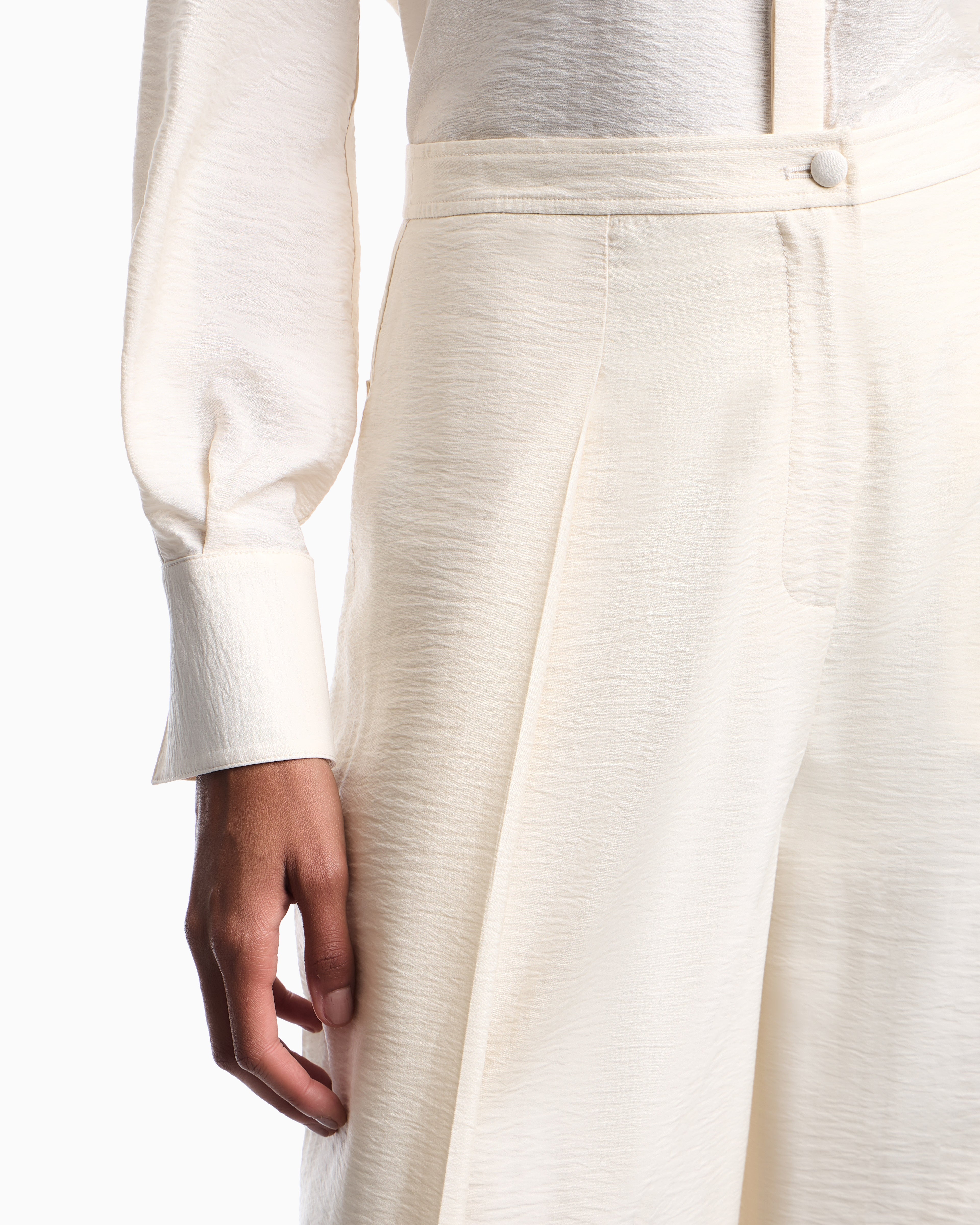 Emporio Armani Wide-leg trousers in technical rayon