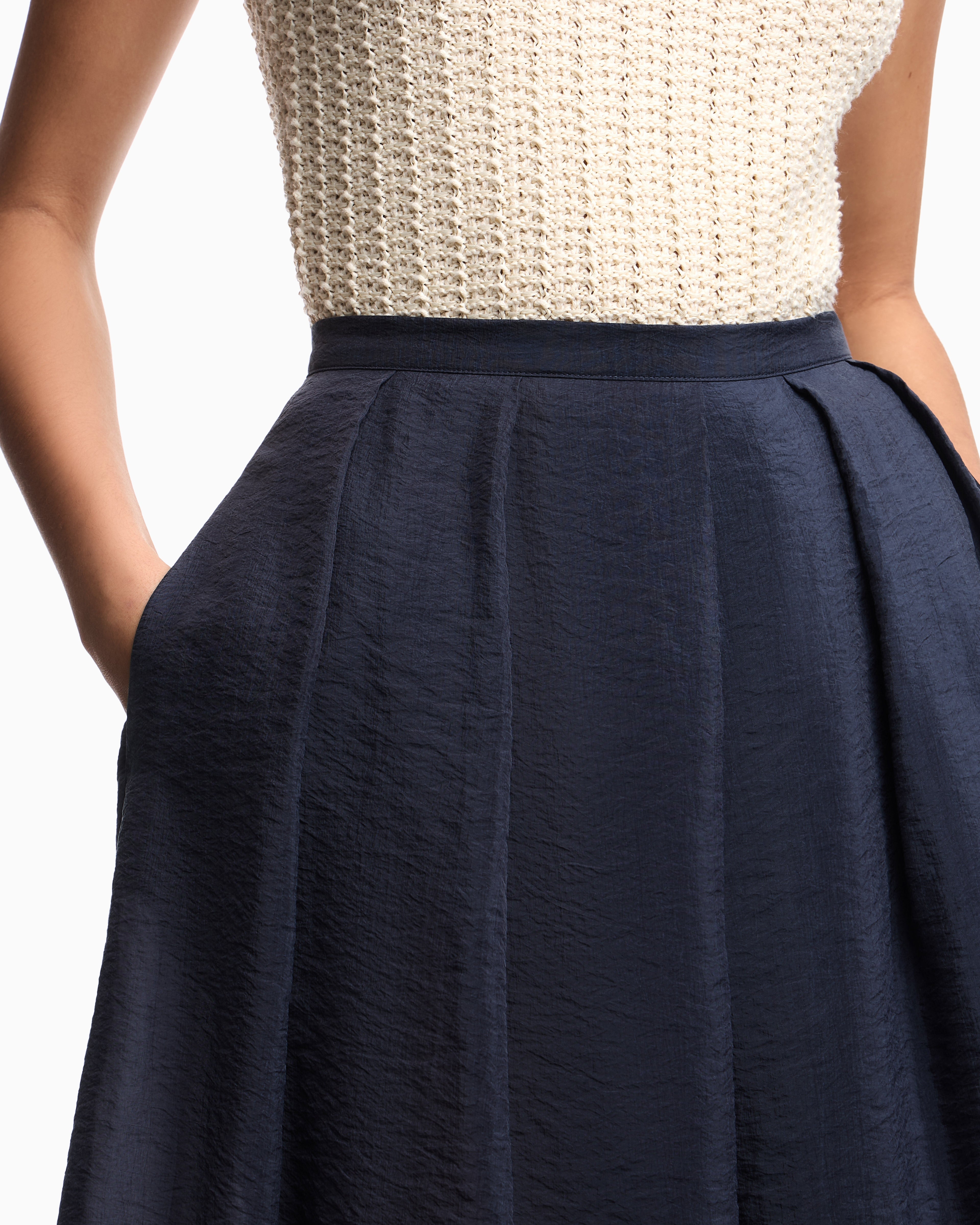 Emporio Armani Technical crepon skirt
