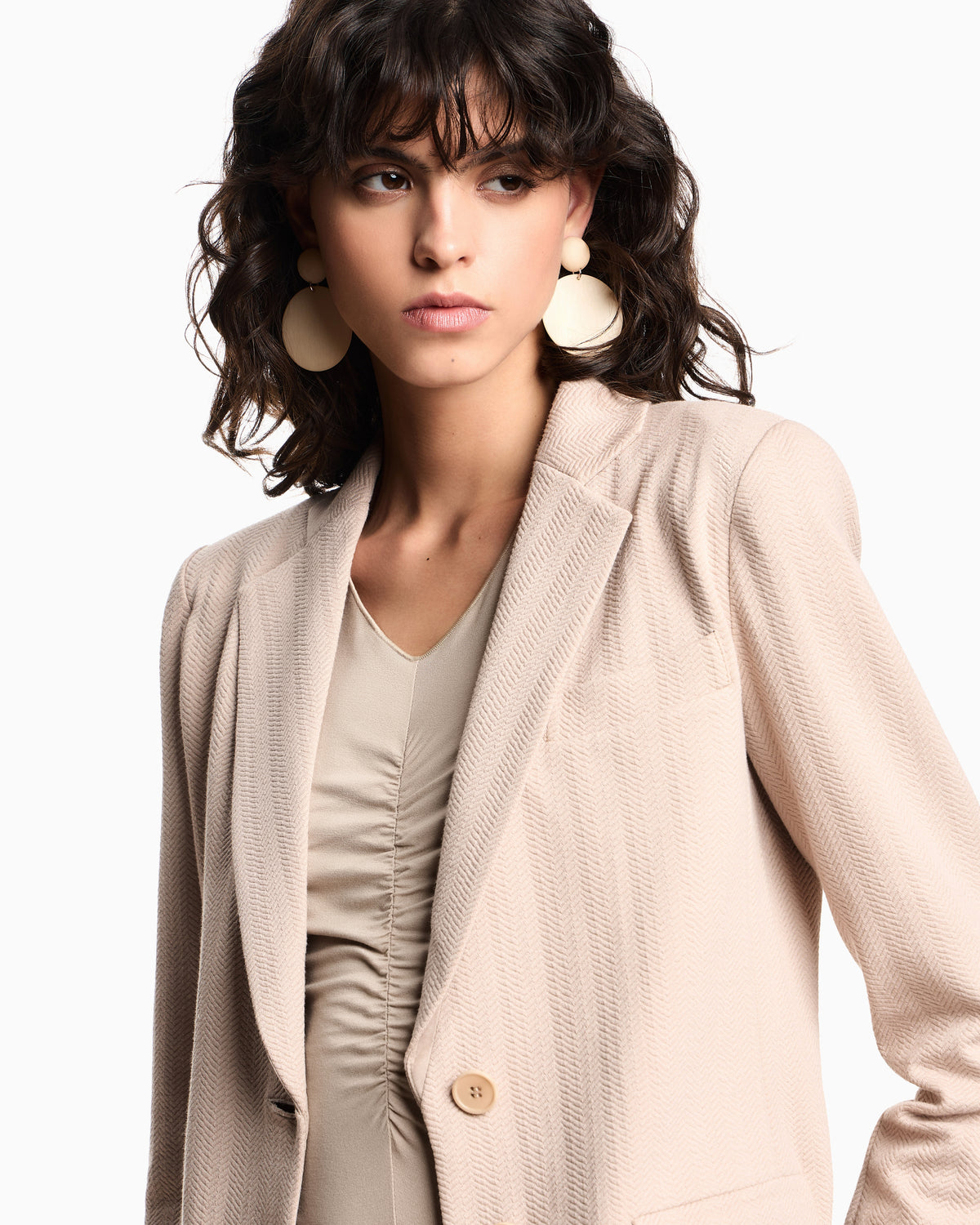 Emporio Armani Stretch jersey jumper with gathering detail
