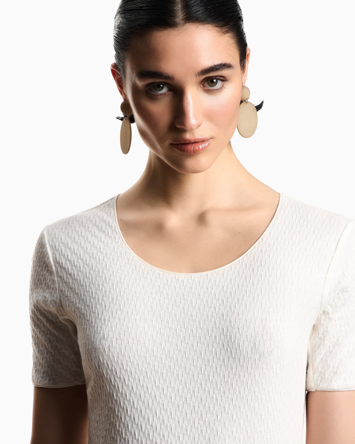 Emporio Armani Jacquard jersey jumper with embossed pattern