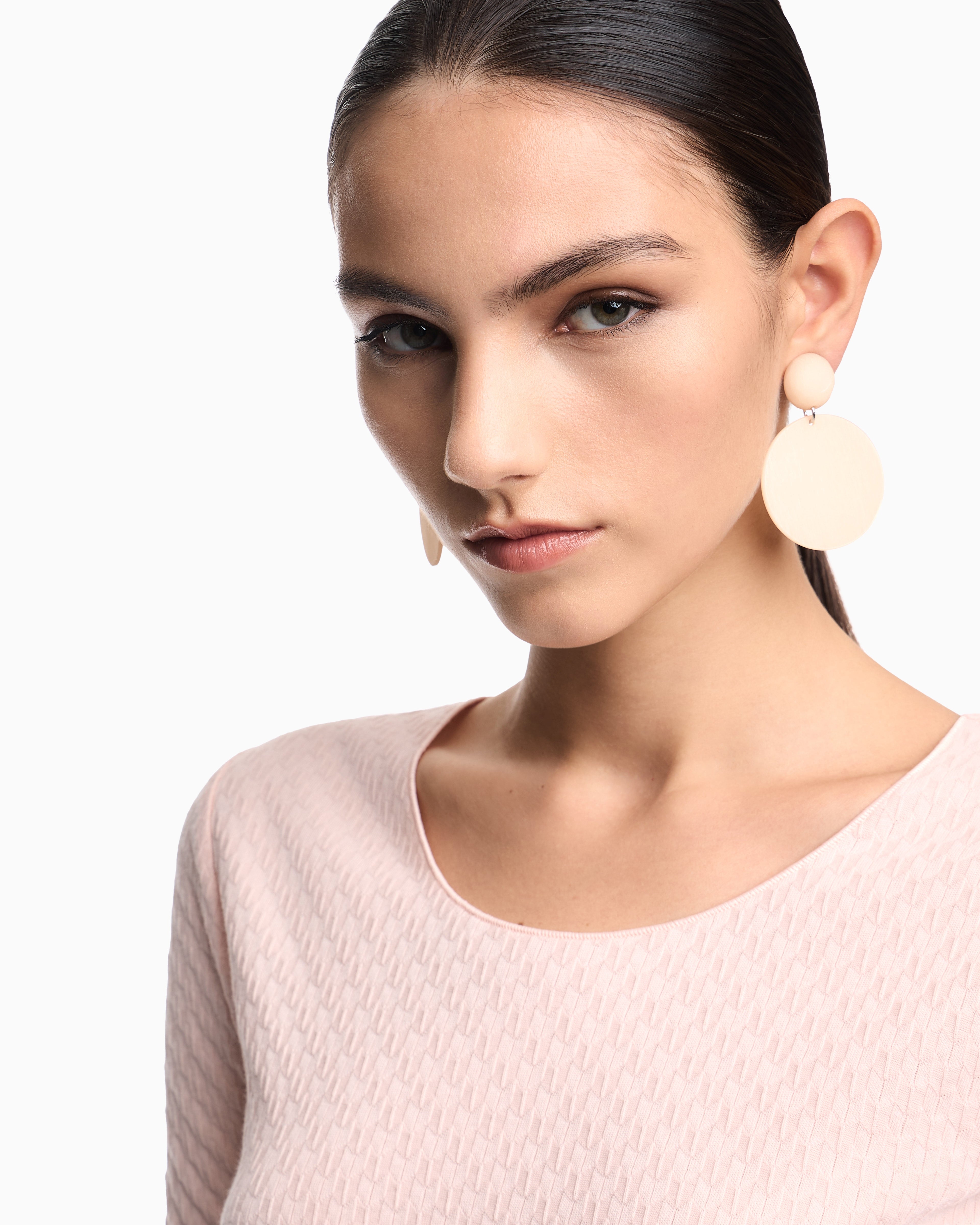 Emporio Armani Jacquard jersey jumper with embossed pattern