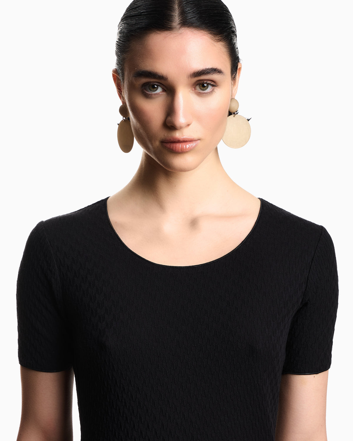 Emporio Armani Jacquard jersey jumper with embossed pattern
