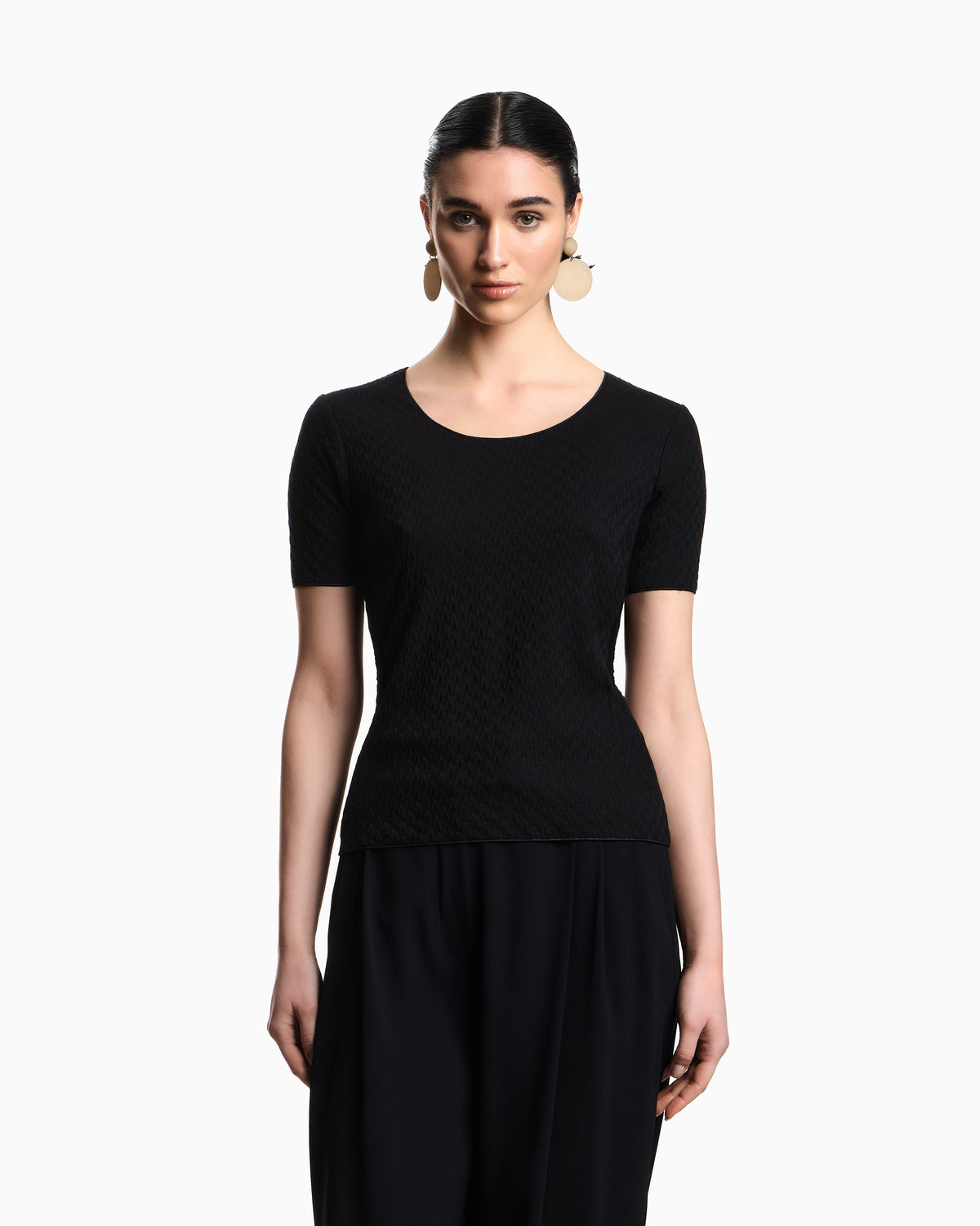 Emporio Armani Jacquard jersey jumper with embossed pattern