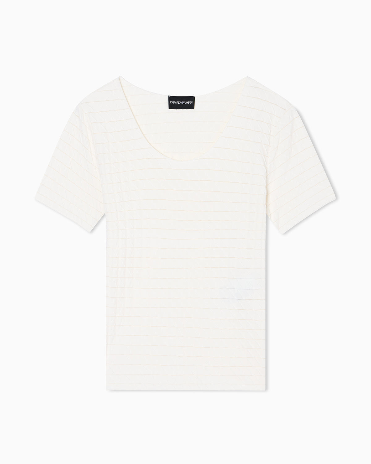 Emporio Armani Stretch nylon jersey jumper with jacquard motif