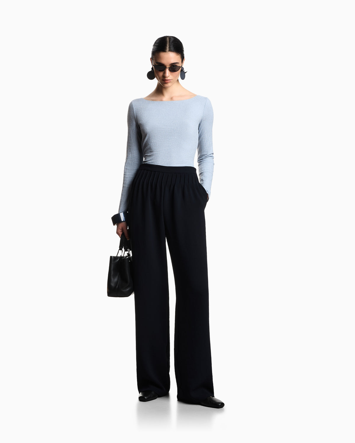 Emporio Armani Boat neck jumper in textured jersey