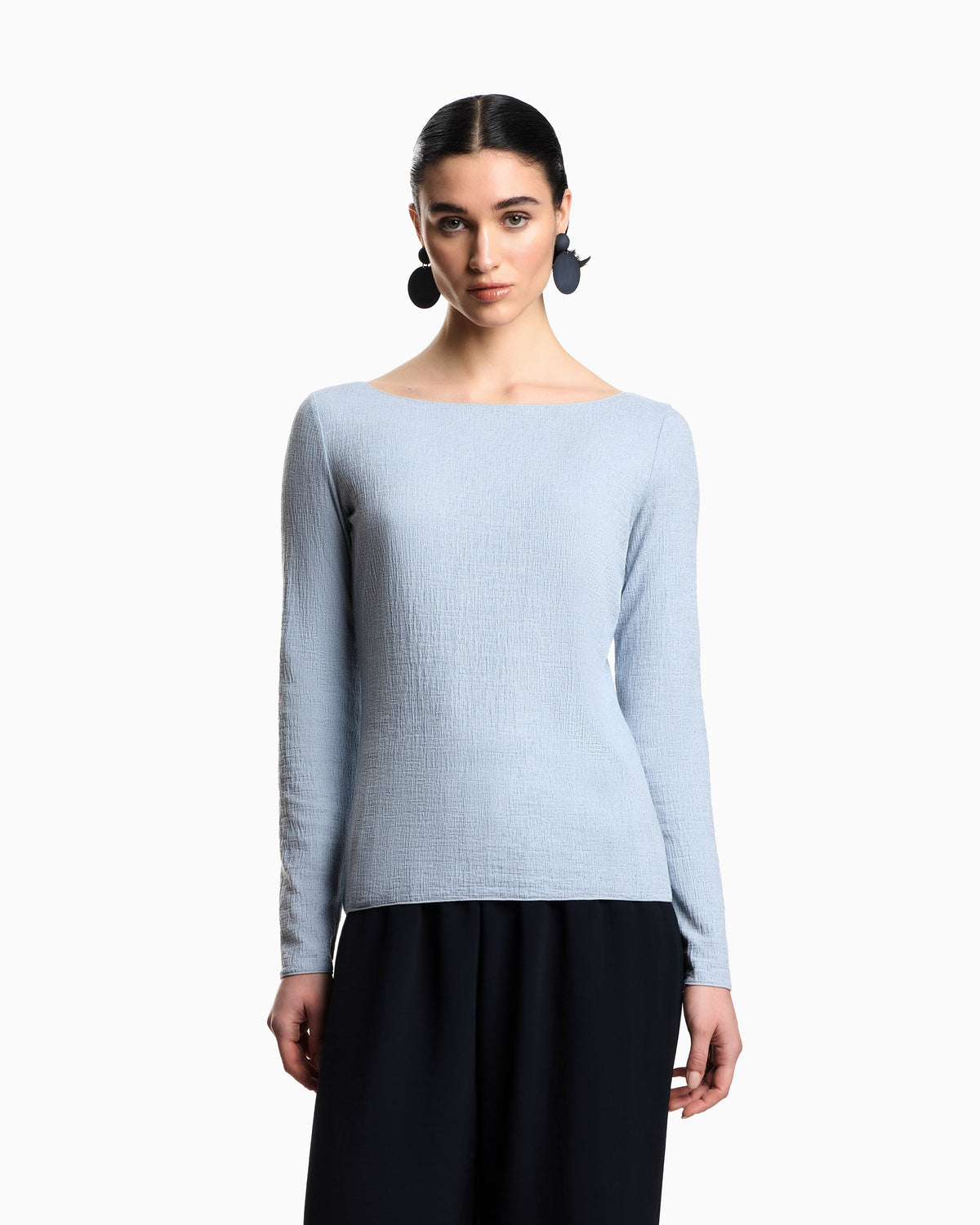 Emporio Armani Boat neck jumper in textured jersey