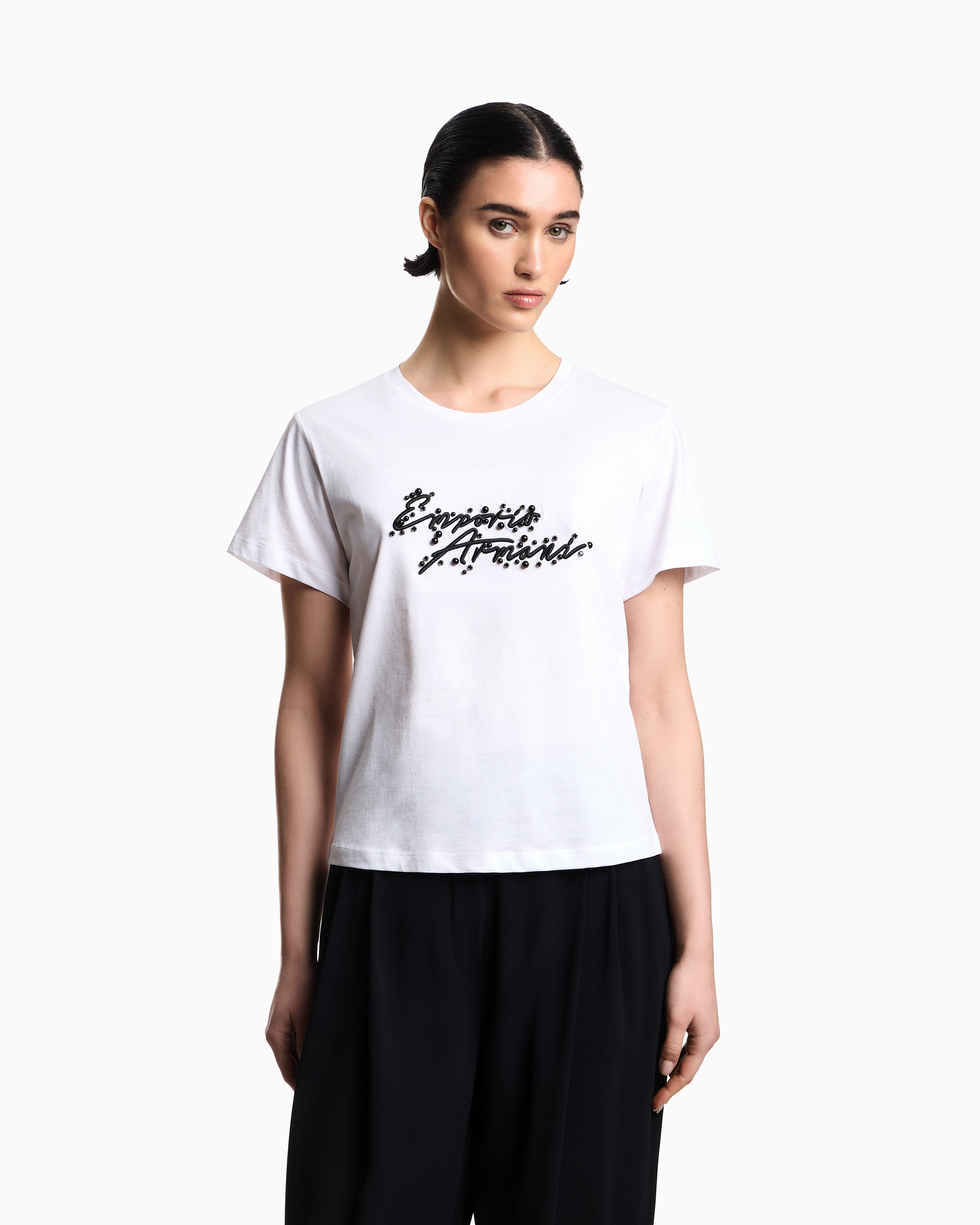 Emporio Armani jersey T-shirt with logo embroidery