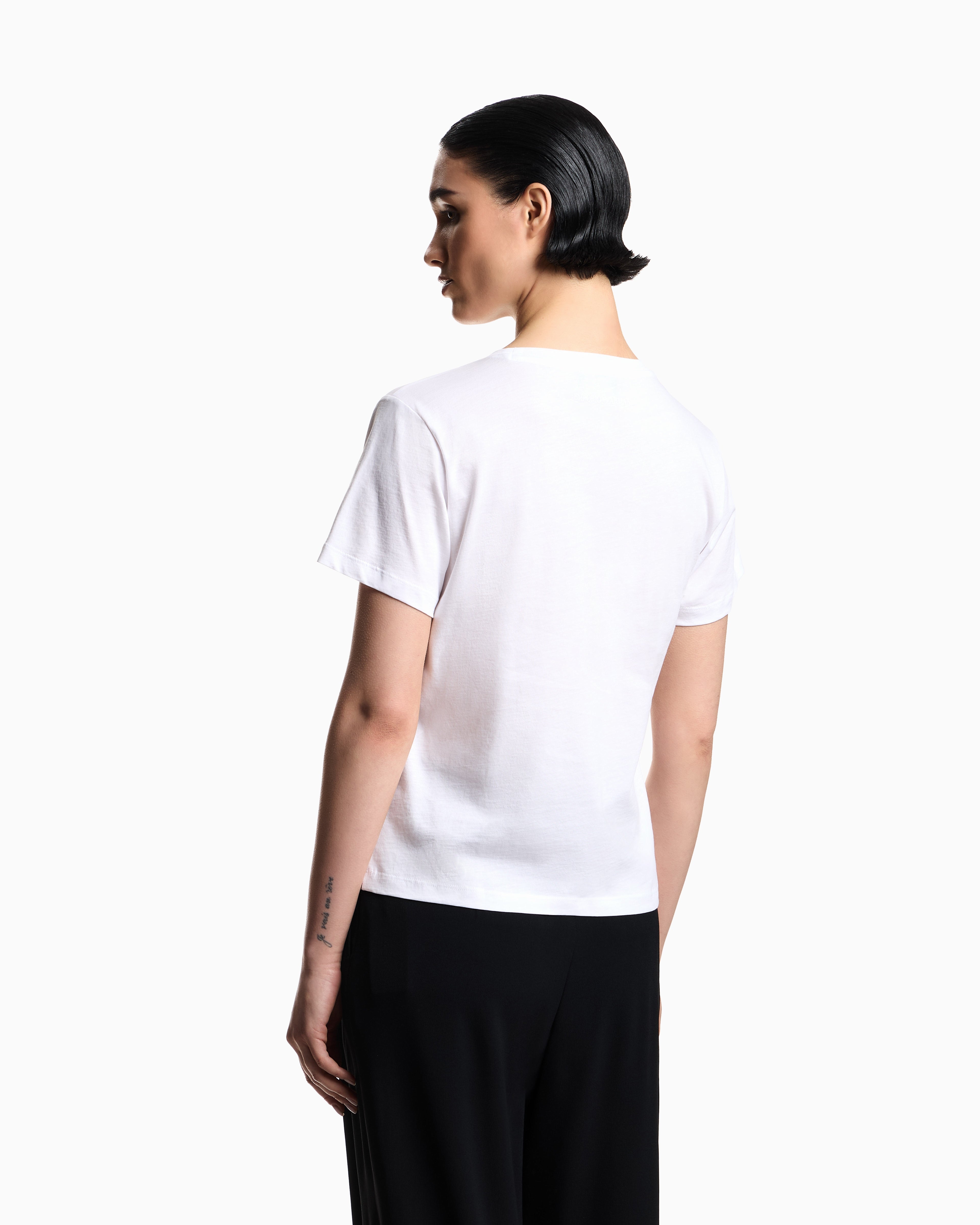 Emporio Armani jersey T-shirt with logo embroidery