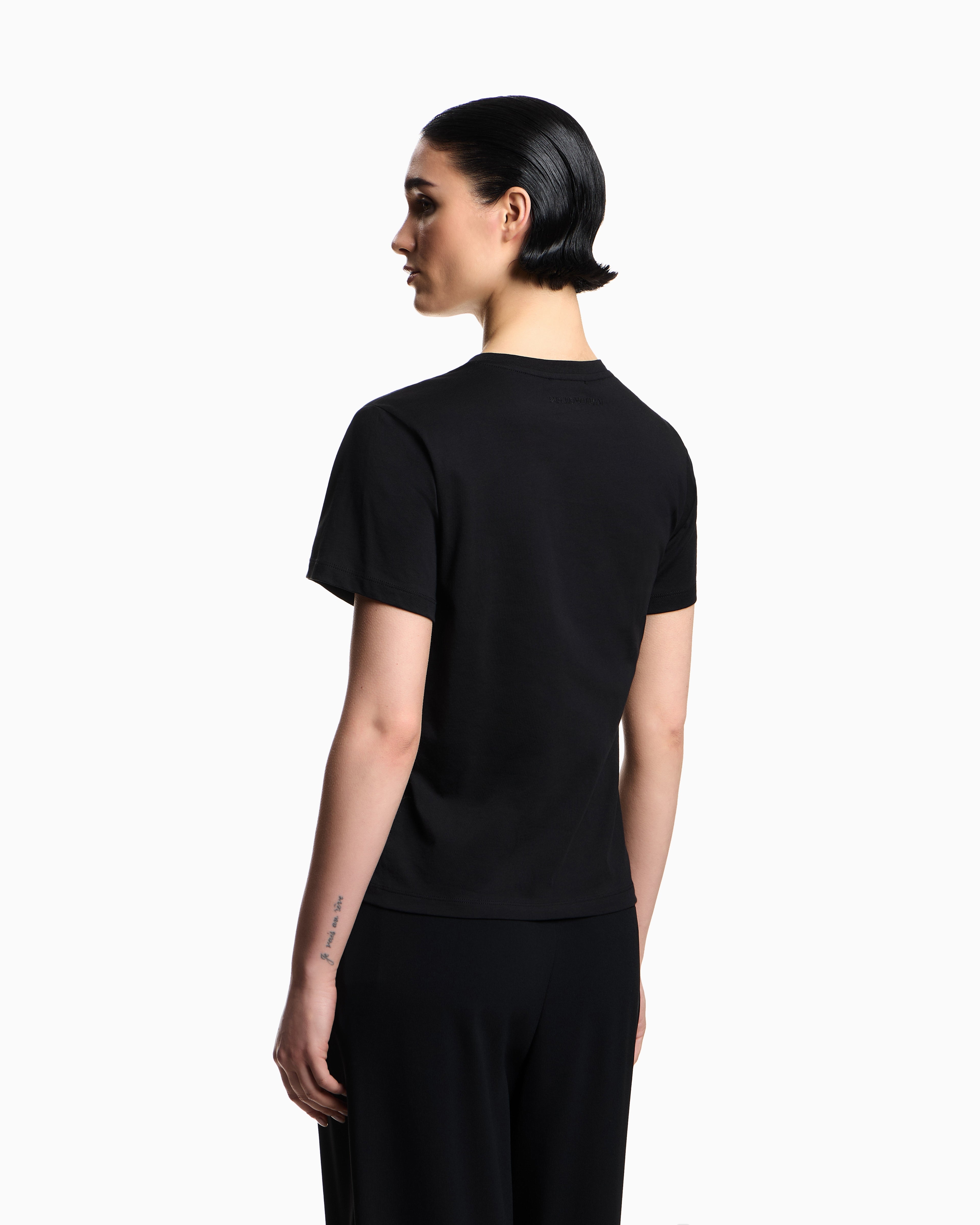 Emporio Armani jersey T-shirt with logo embroidery