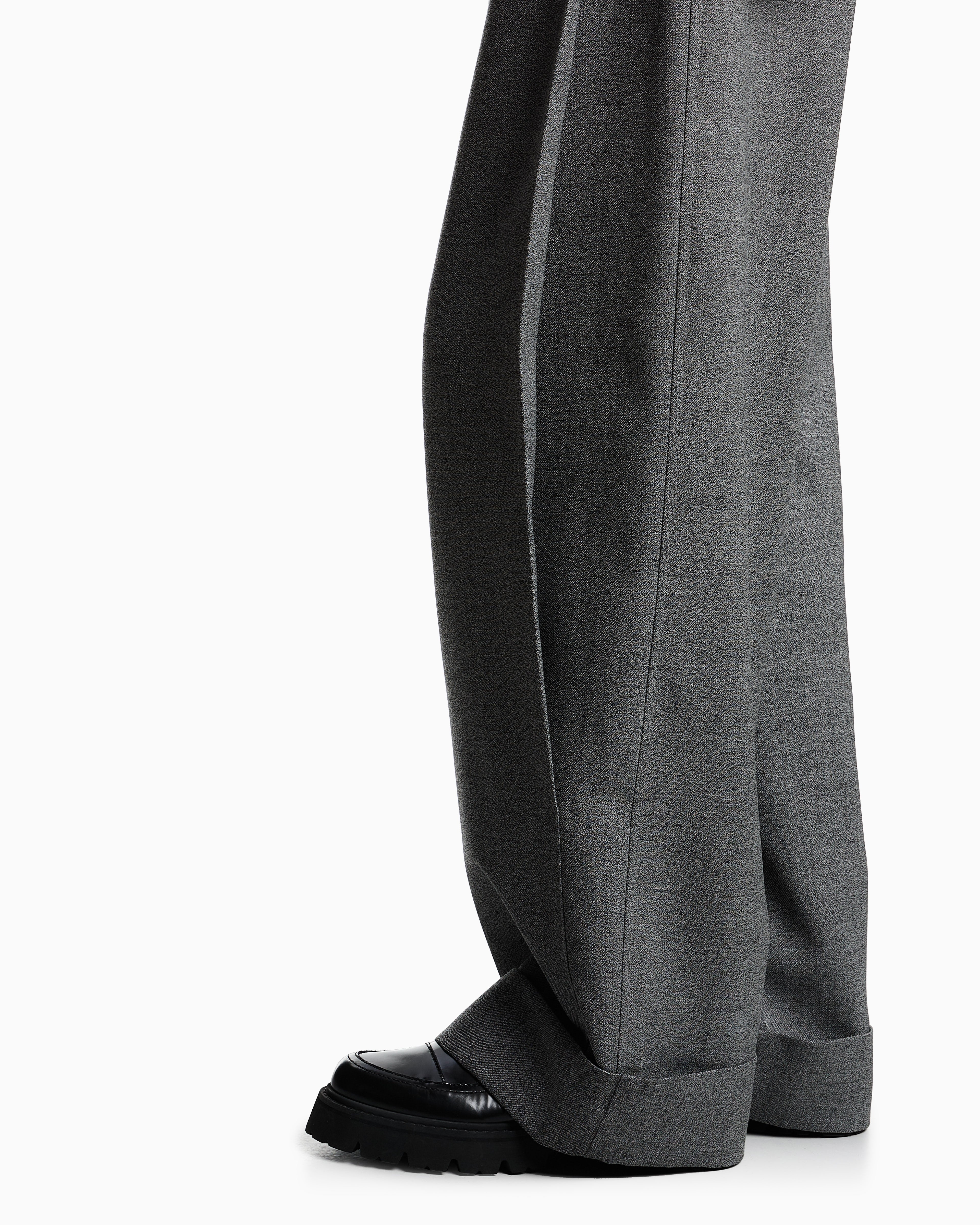 Emporio Armani Mouliné wool crêpe trousers with darts