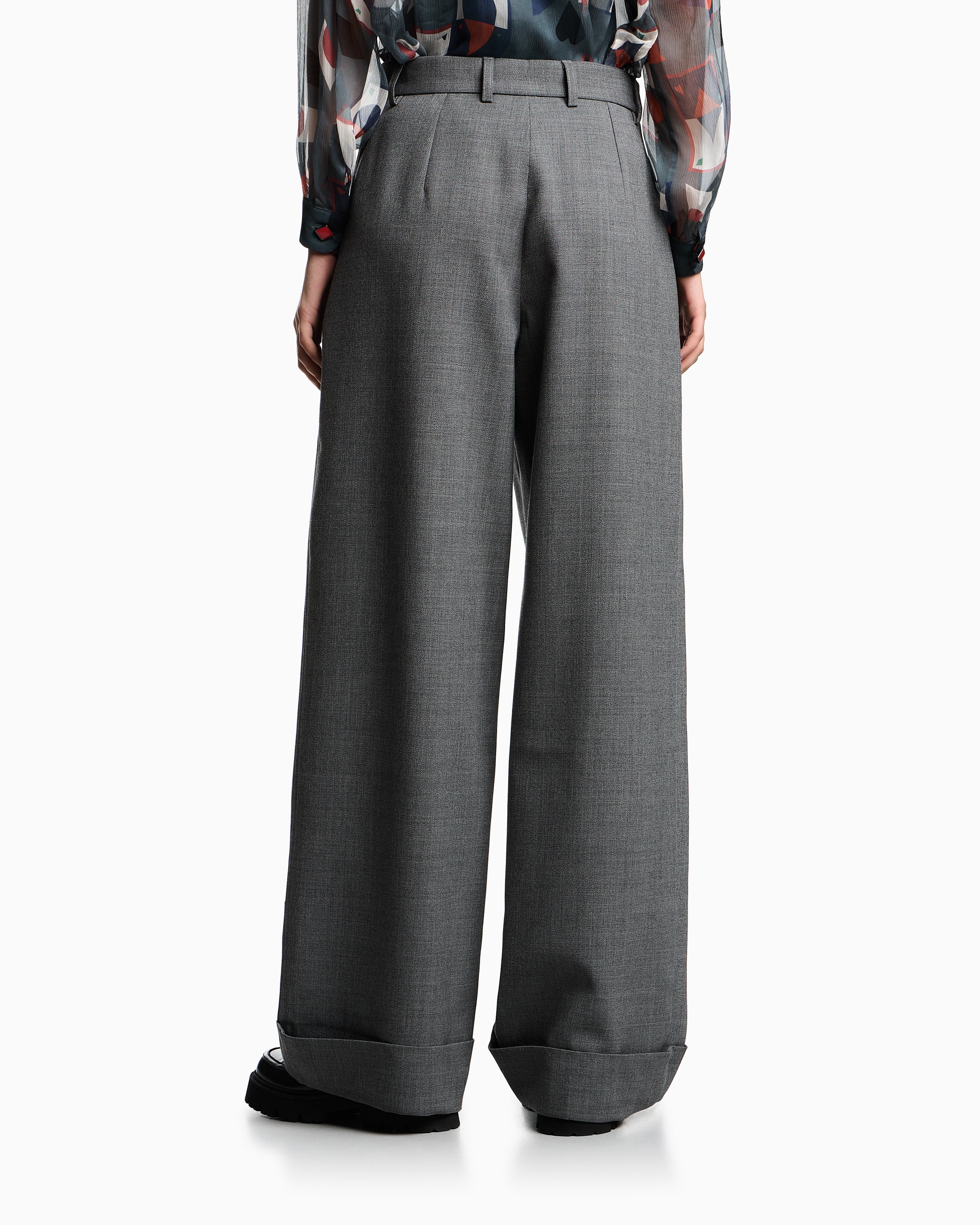 Emporio Armani Mouliné wool crêpe trousers with darts