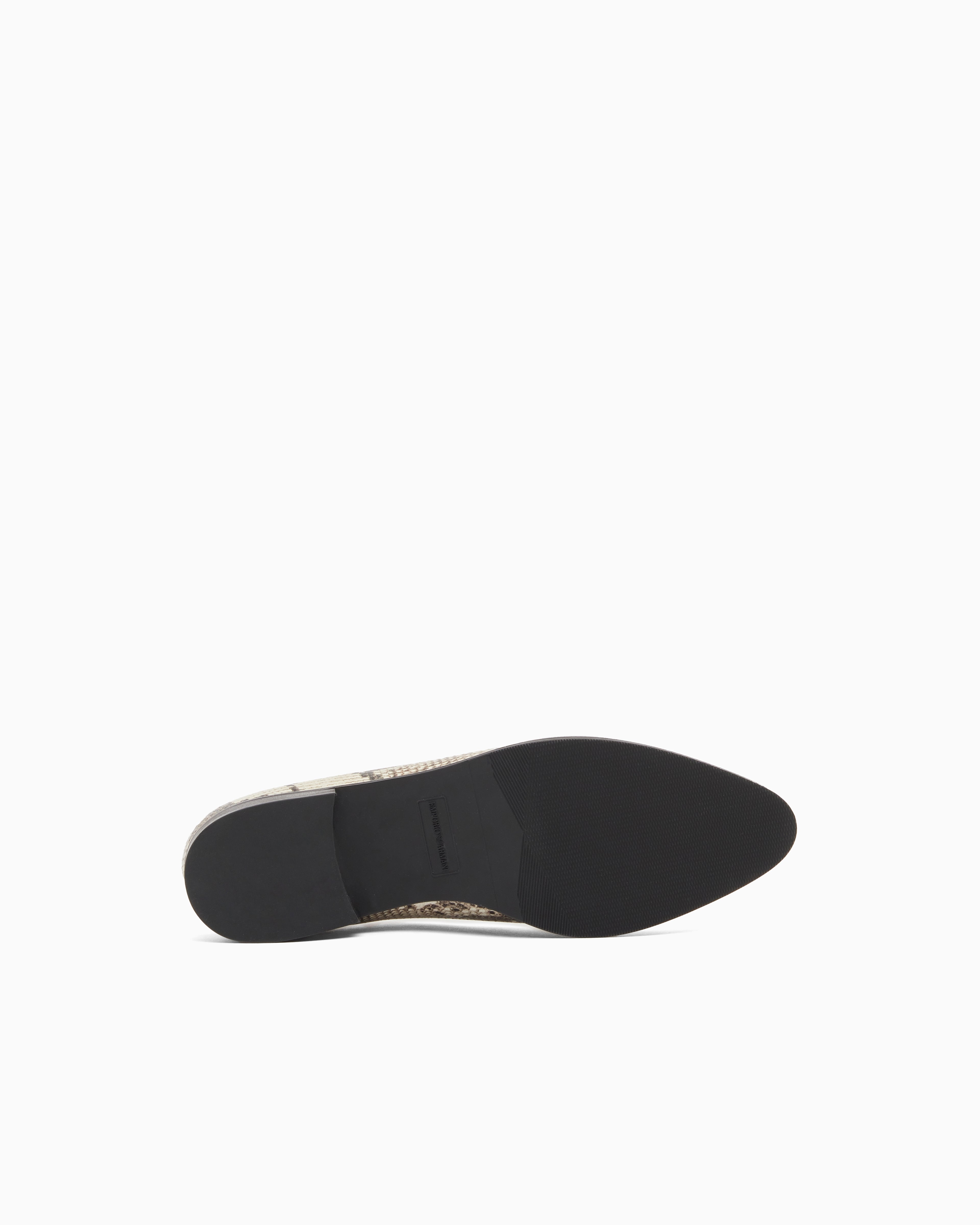 Emporio Armani Icon Python-Print Leather Loafers Patterned