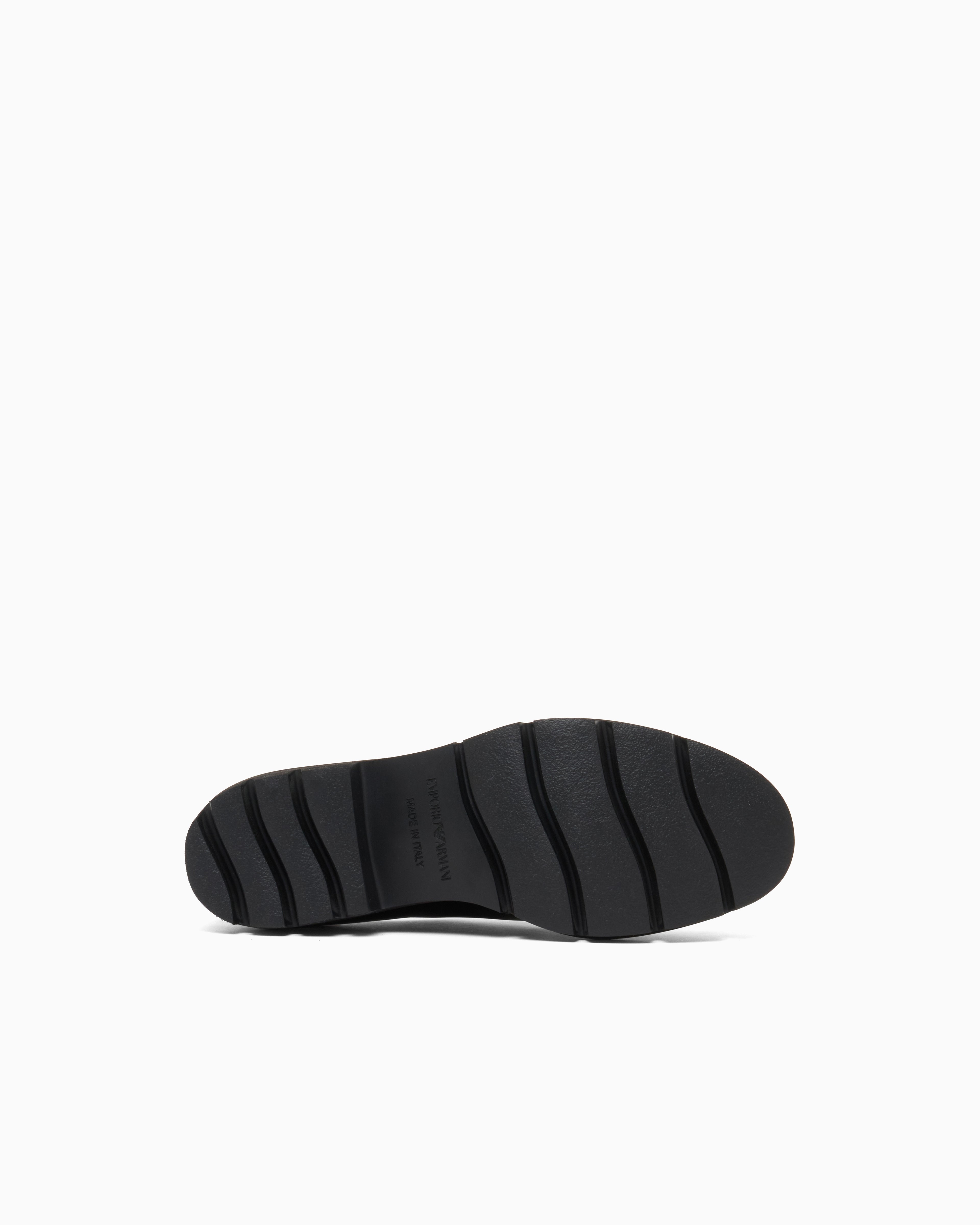 Emporio Armani Wallabee Lace-Ups In Shiny Polished Leather Black