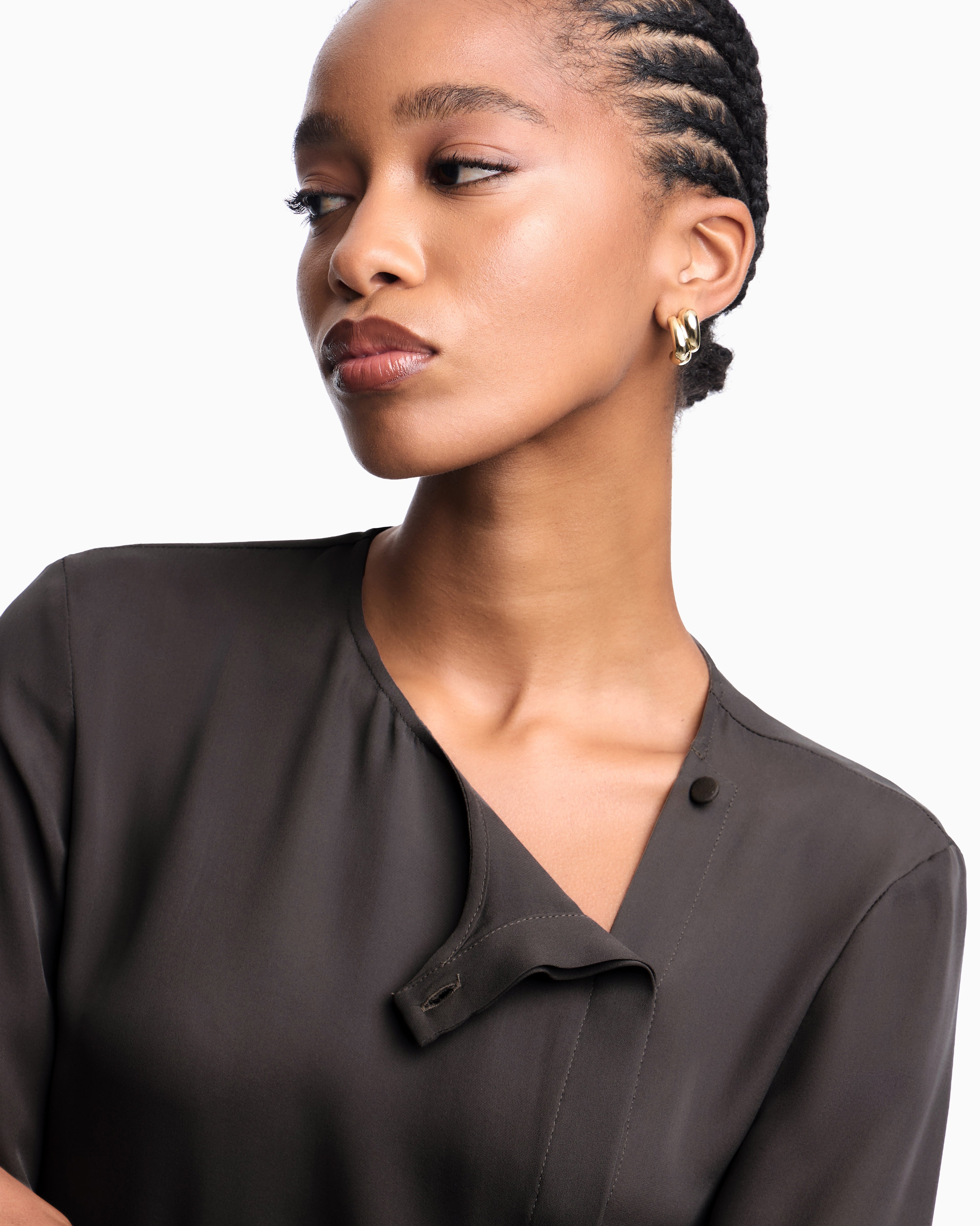 Emporio Armani Icon blouse in silk double georgette