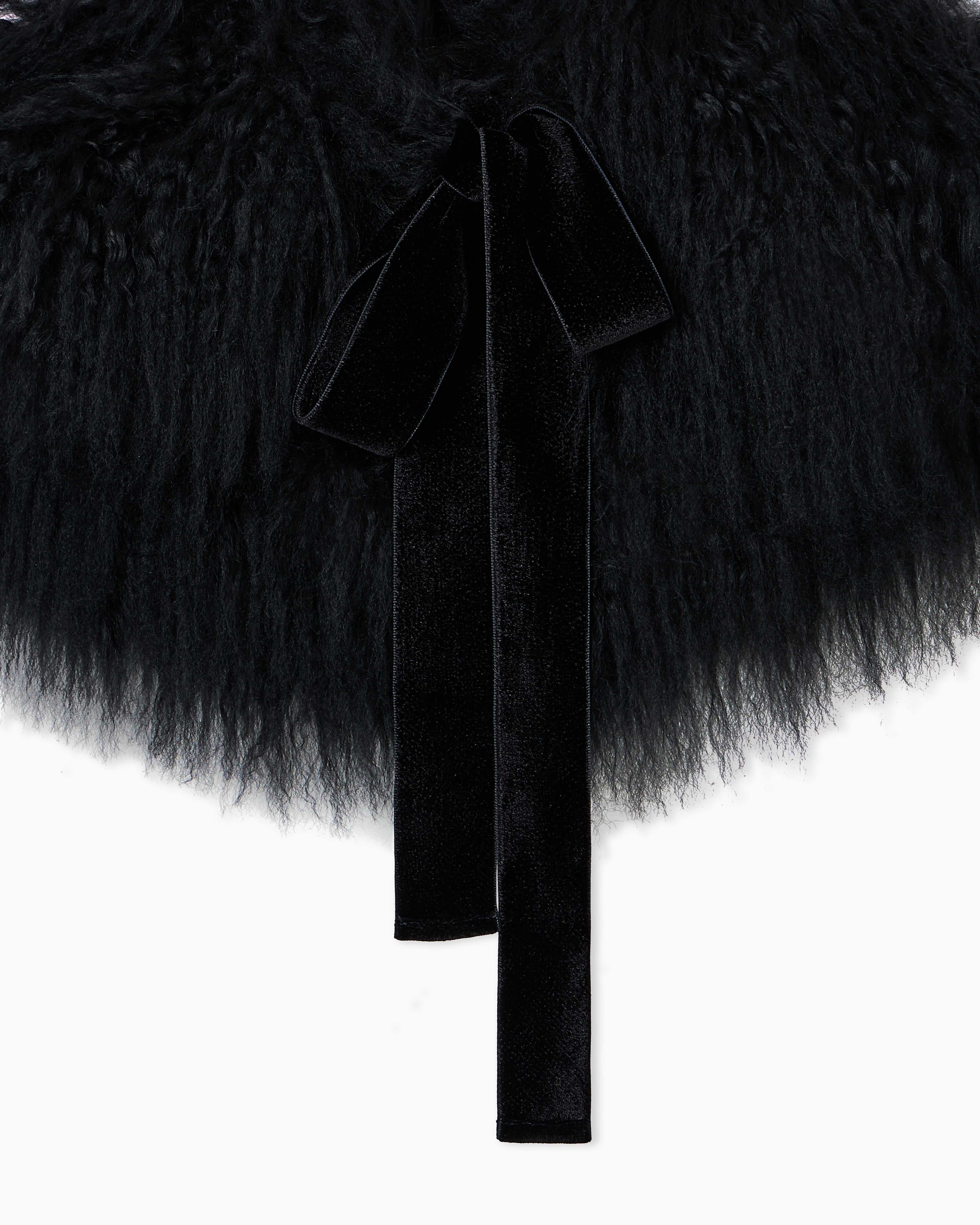 Emporio Armani Curly Mongolian lamb fur collar
