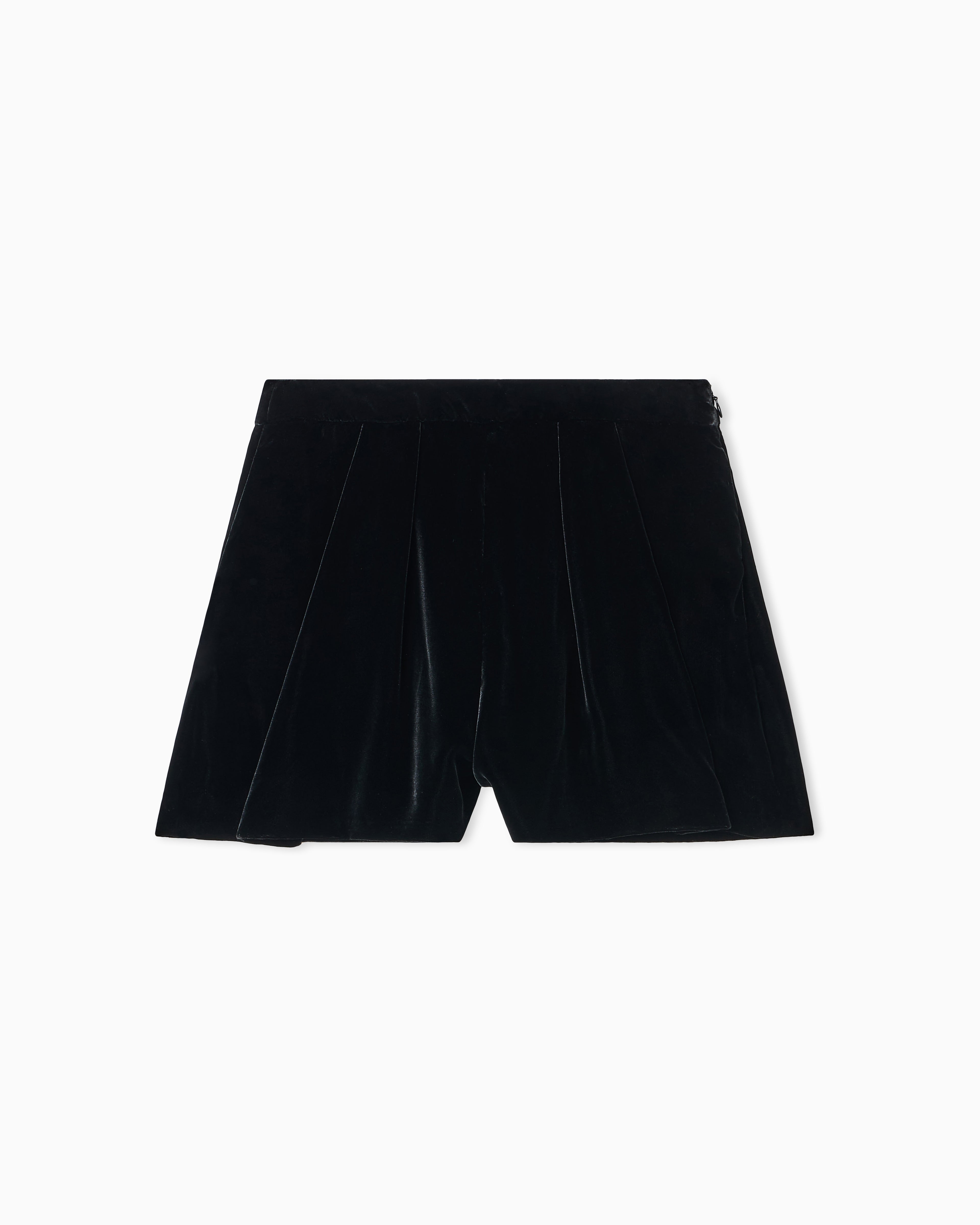 Emporio Armani Liquid velvet shorts with pleats