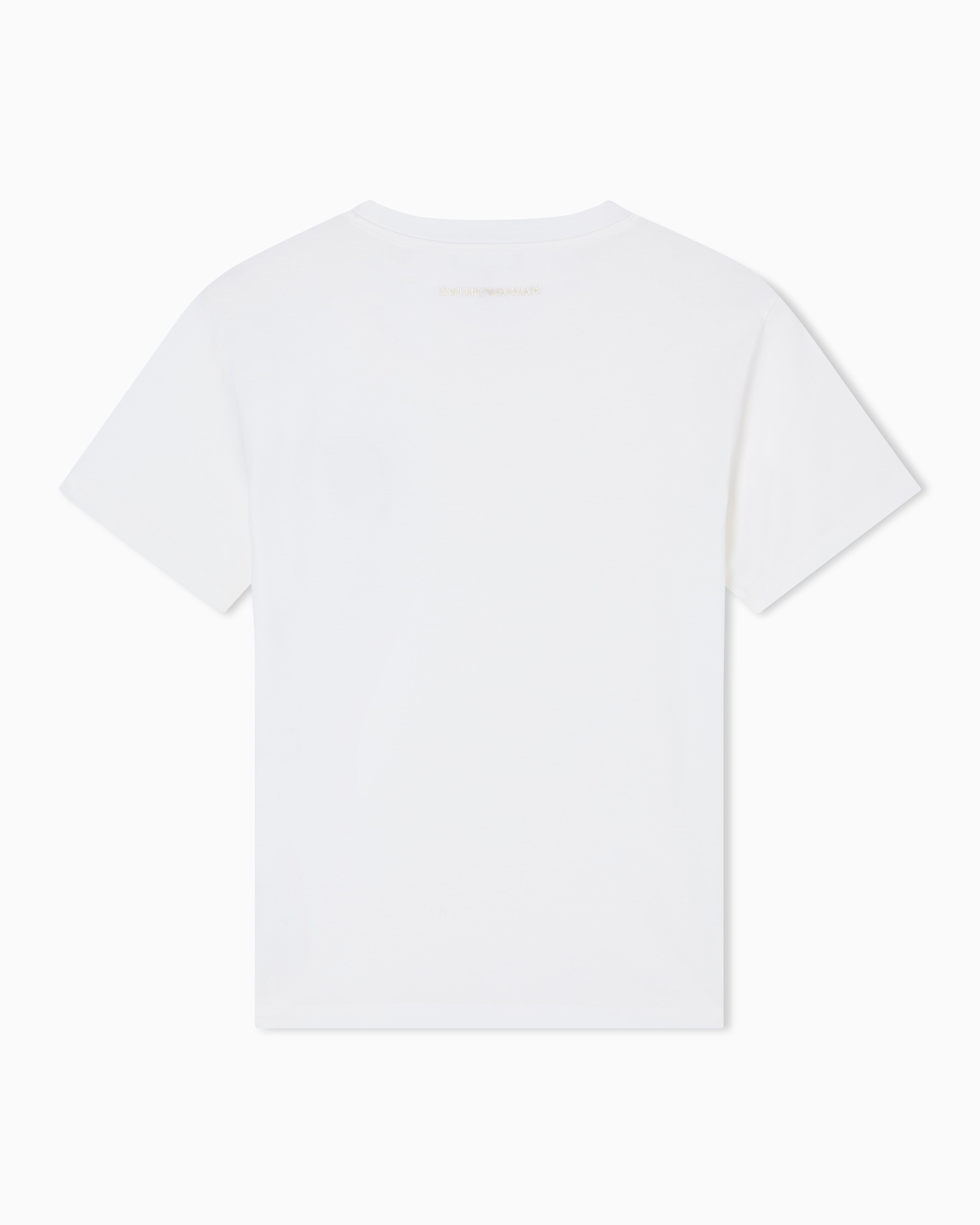 Emporio Armani Lunar New Year slim-fit jersey T-shirt with rhinestone outline
