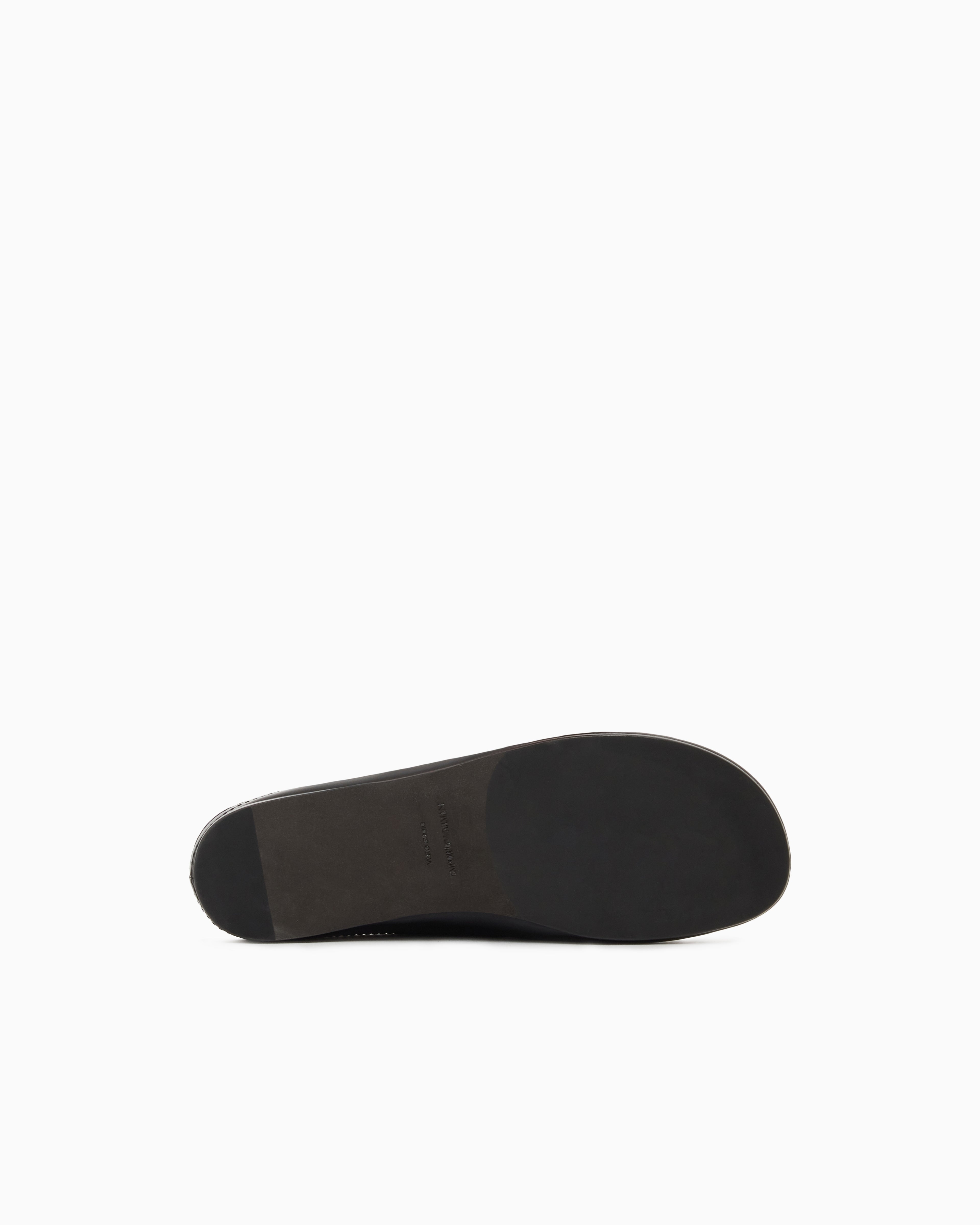 Emporio Armani Mules In Brushed Shiny Leather Black