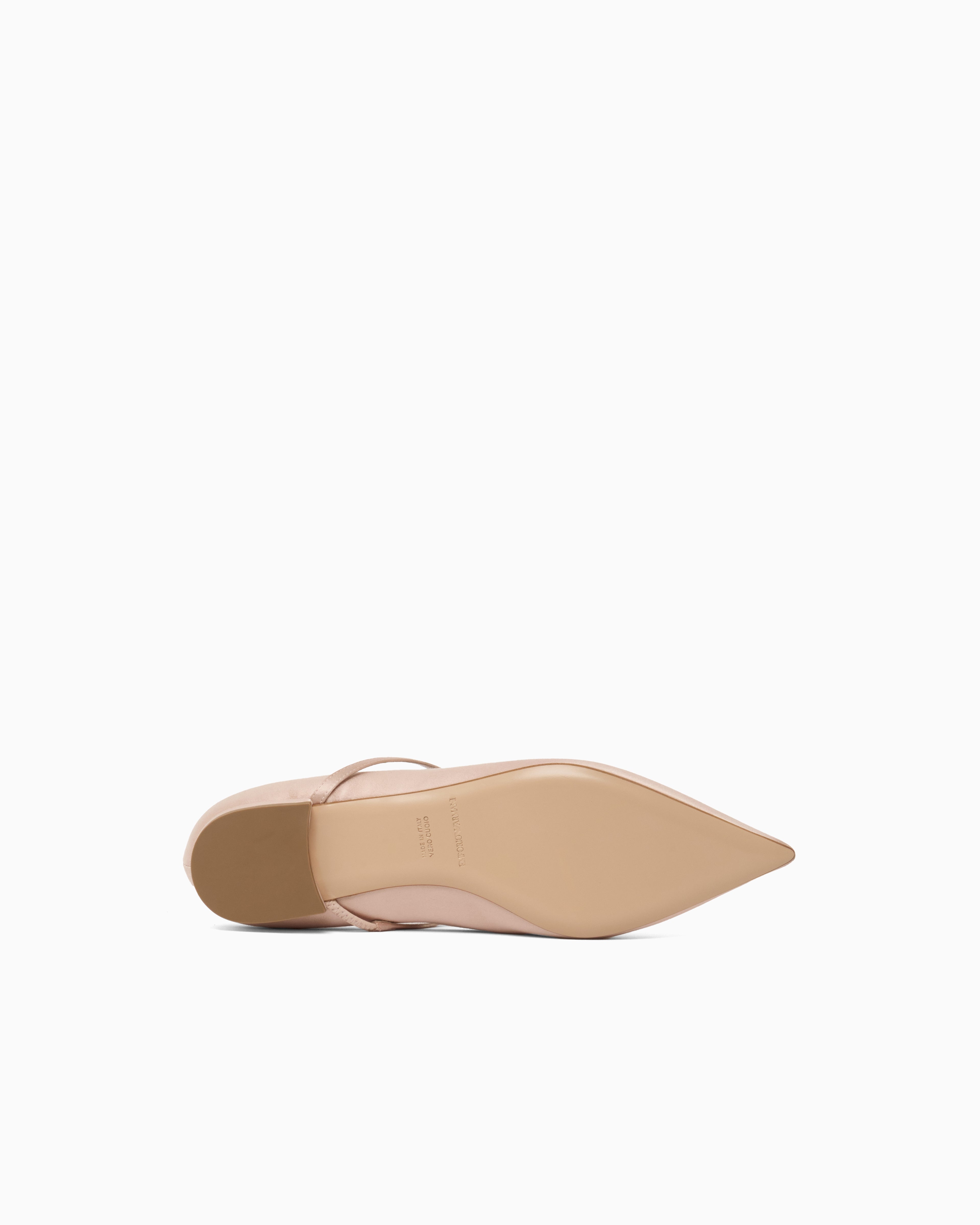 Emporio Armani Satin T-Bar Ballerinas Beige