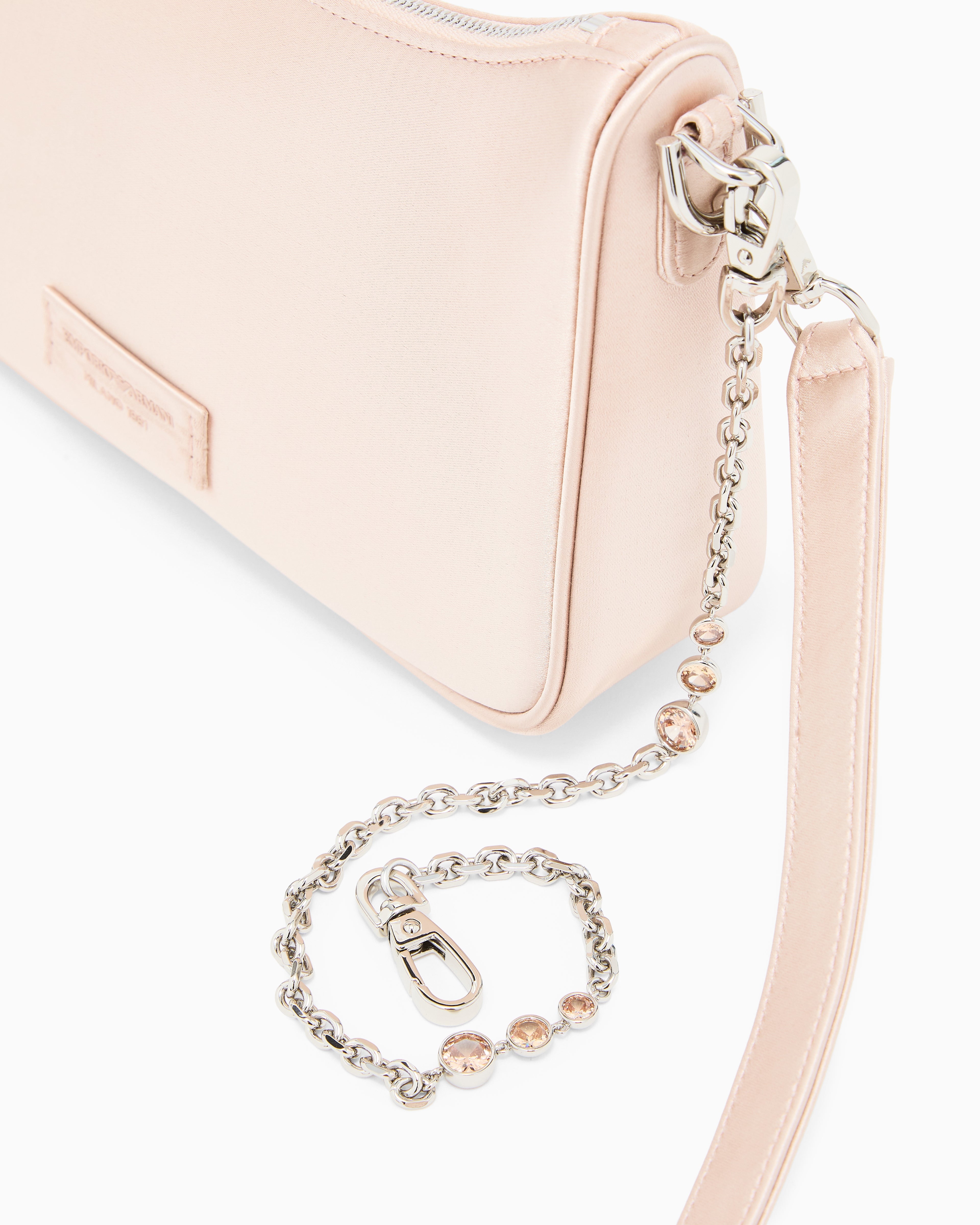 Emporio Armani Satin shoulder bag with chain strap