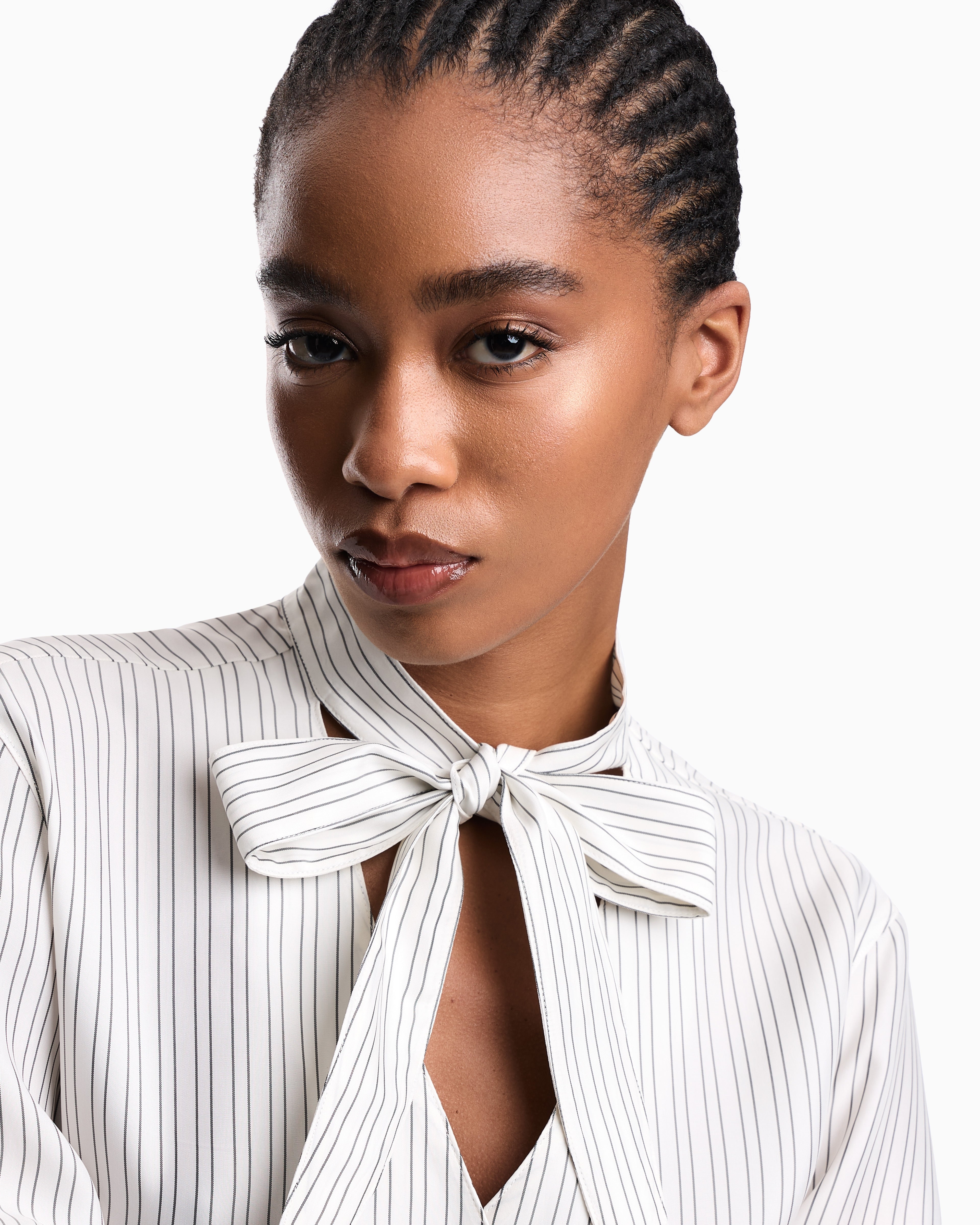 Emporio Armani Eagle Club cupro-blend foulard collar shirt