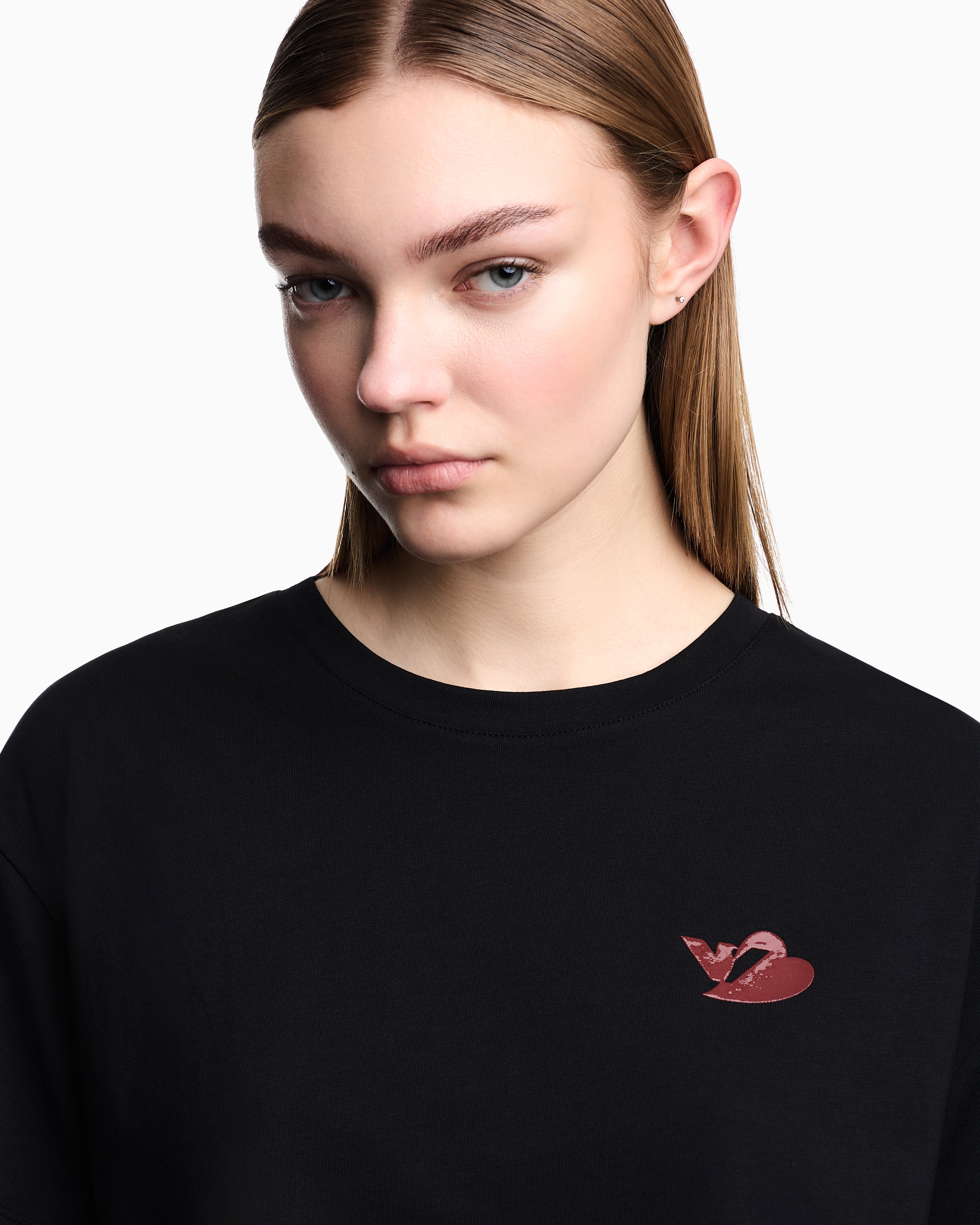 Emporio Armani Organic jersey T-shirt with logo stamp