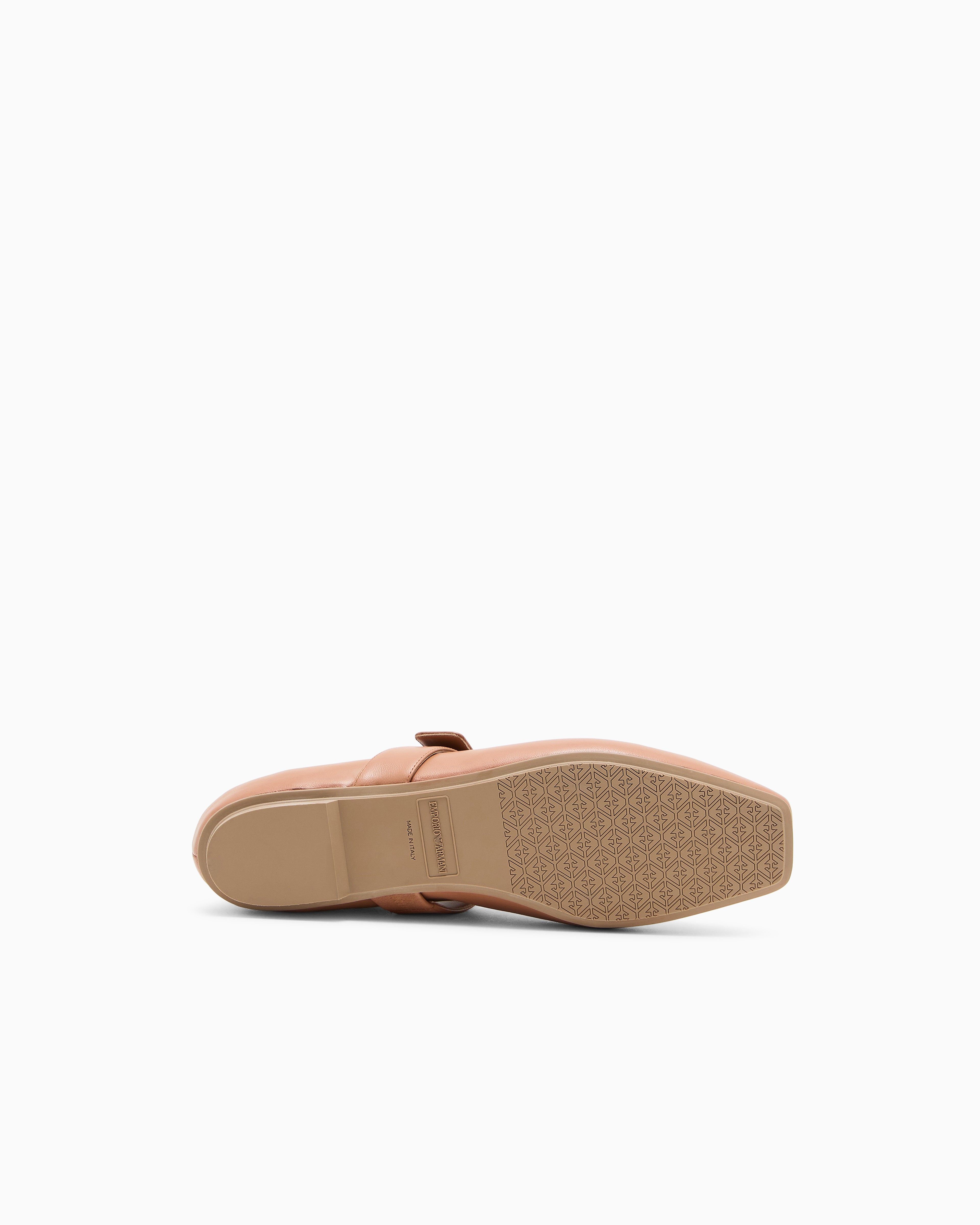Emporio Armani Nappa-Leather Ballerinas Beige