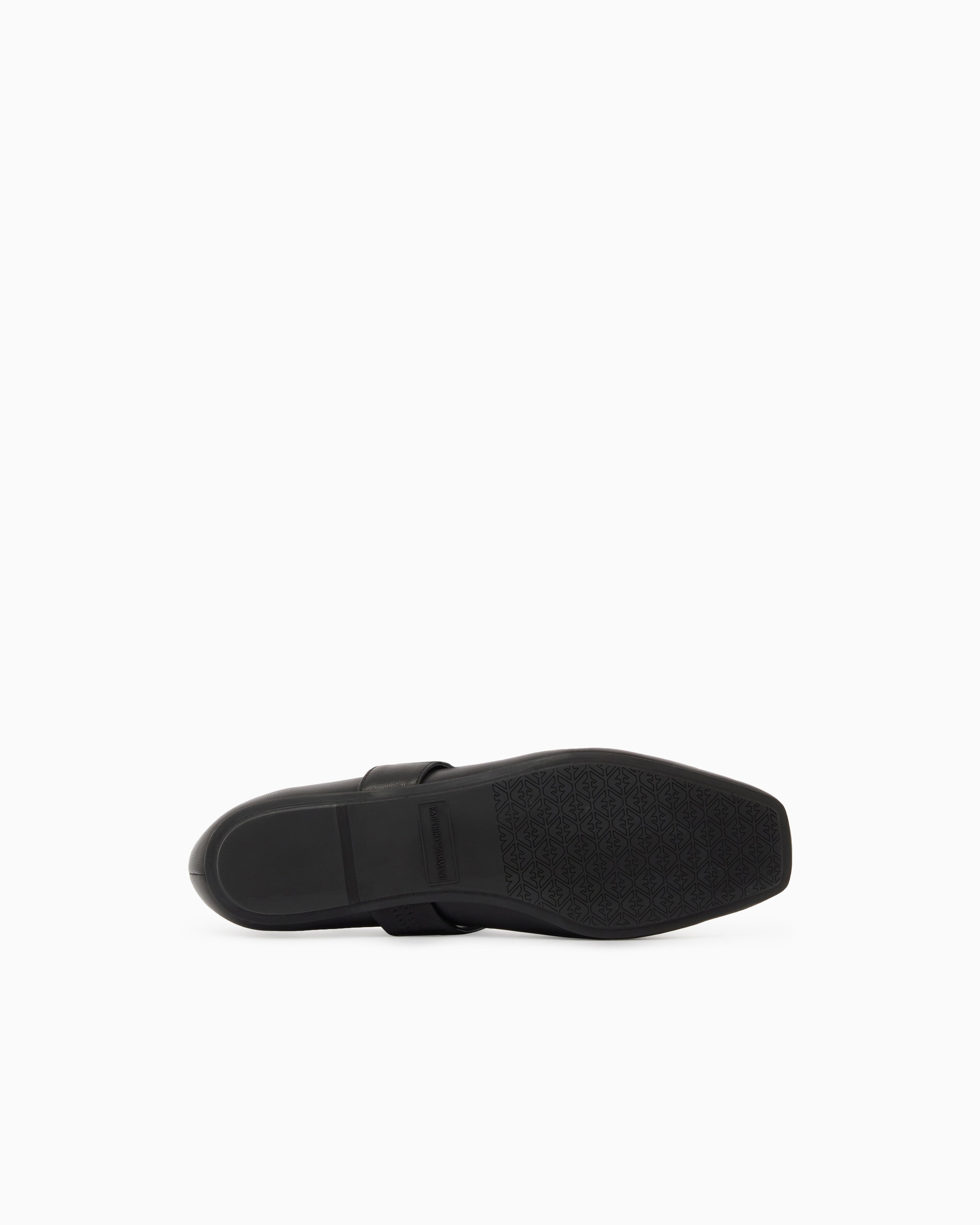 Emporio Armani Nappa-Leather Ballerinas Black