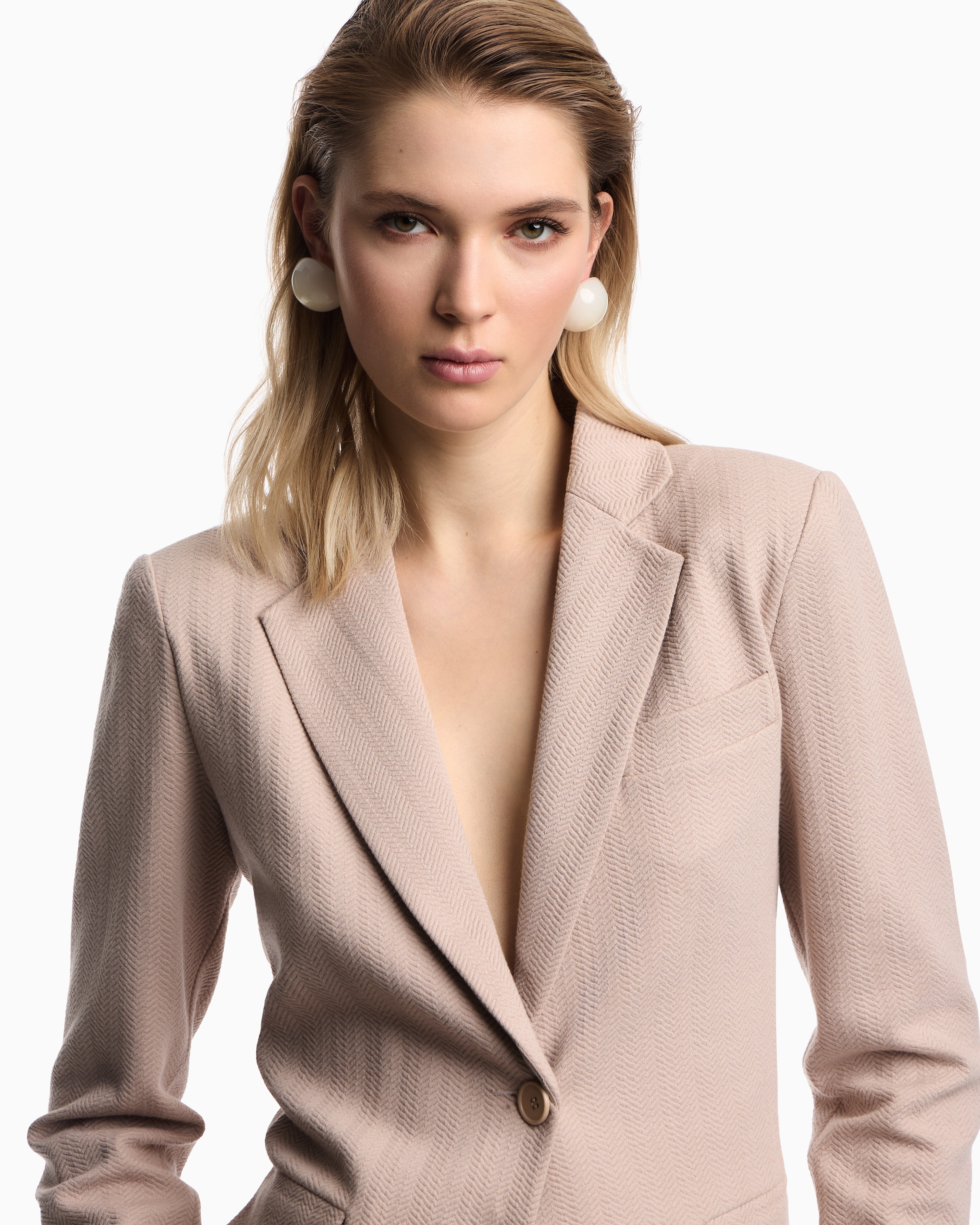 Emporio Armani Mother-of-pearl effect half-sphere earrings