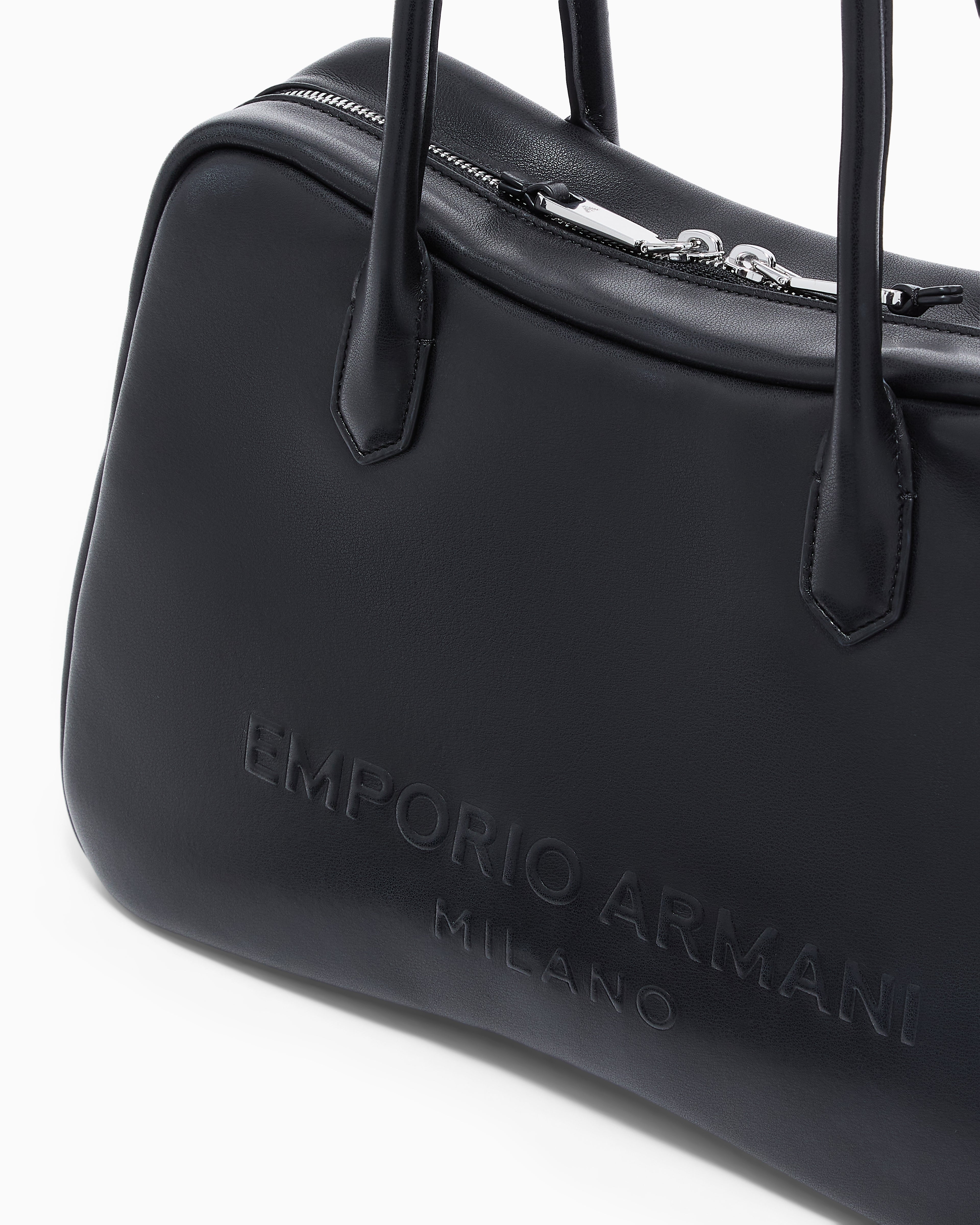 Emporio Armani Eagle Club capsule collection soft leather shoulder bag