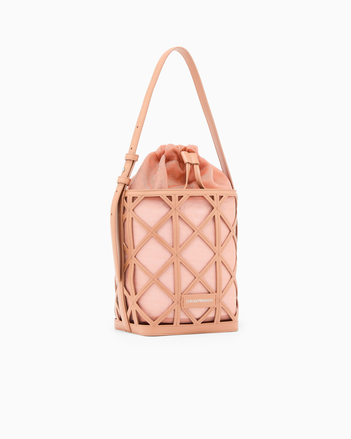 Emporio Armani Leather and mesh bucket bag