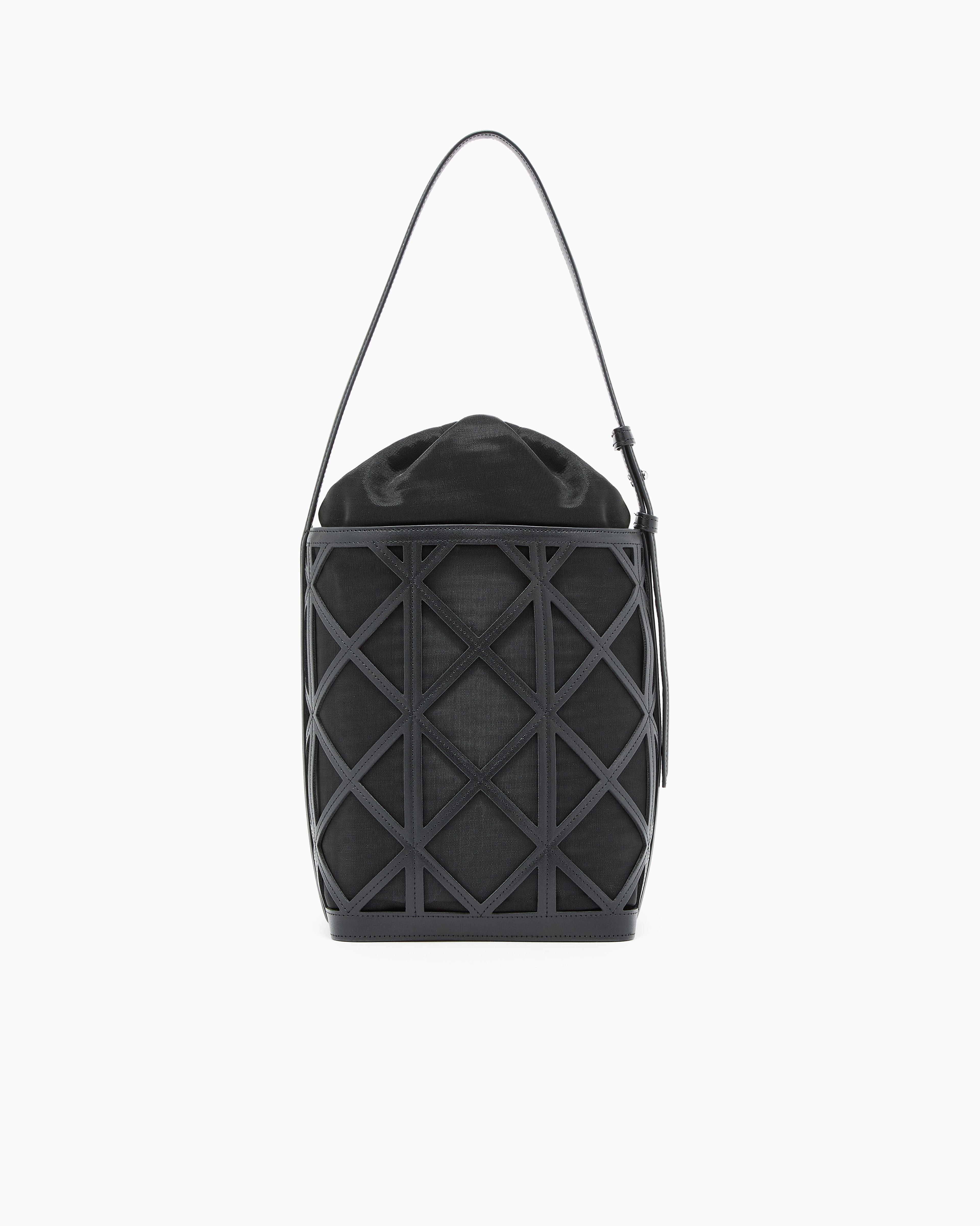 Emporio Armani Leather and mesh bucket bag