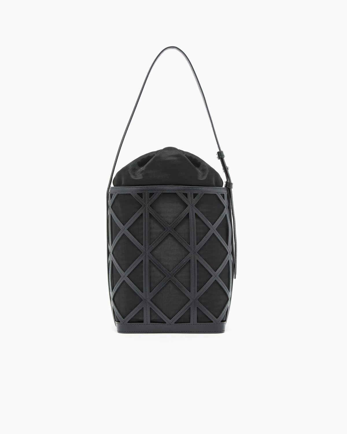 Emporio Armani Leather and mesh bucket bag