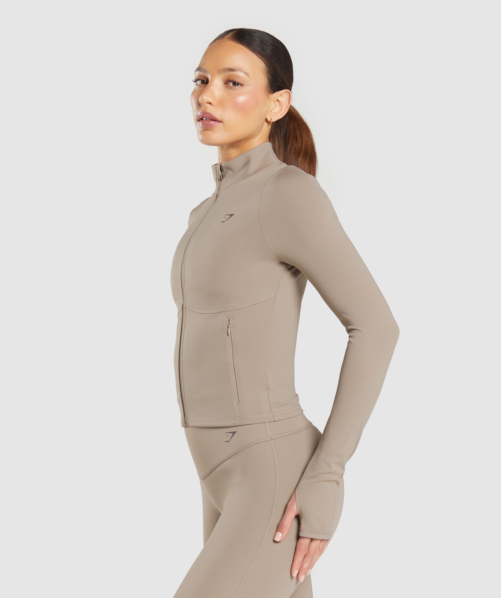 Women's Gymshark Elevate Tracktop Lifestyle Brown