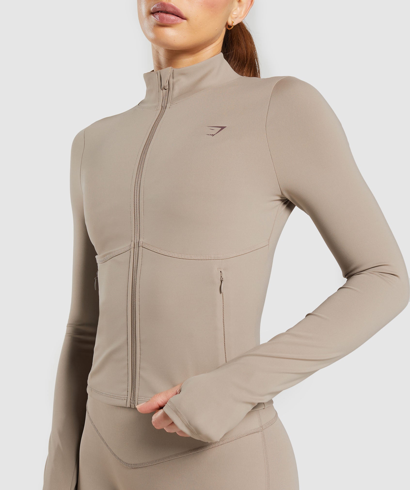 Women's Gymshark Elevate Tracktop Lifestyle Brown
