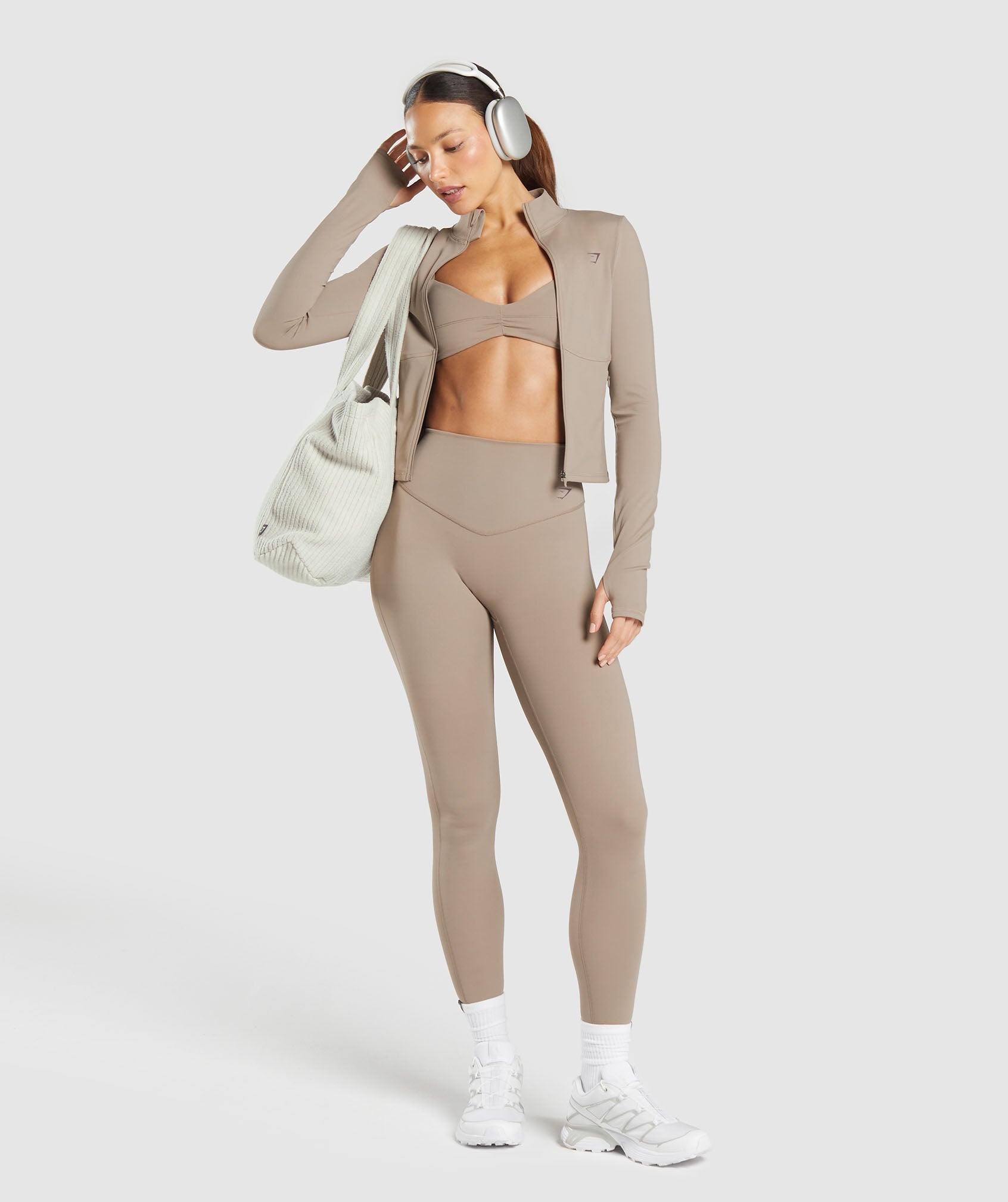 Women's Gymshark Elevate Tracktop Lifestyle Brown