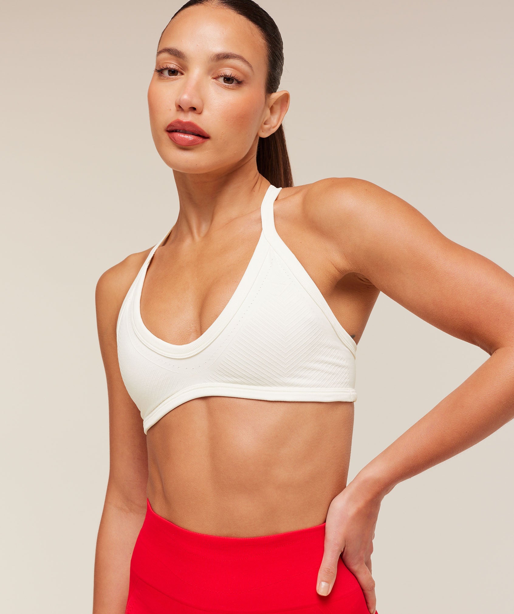 Women's Gymshark Energise Seamless Sports Bra Soft White
