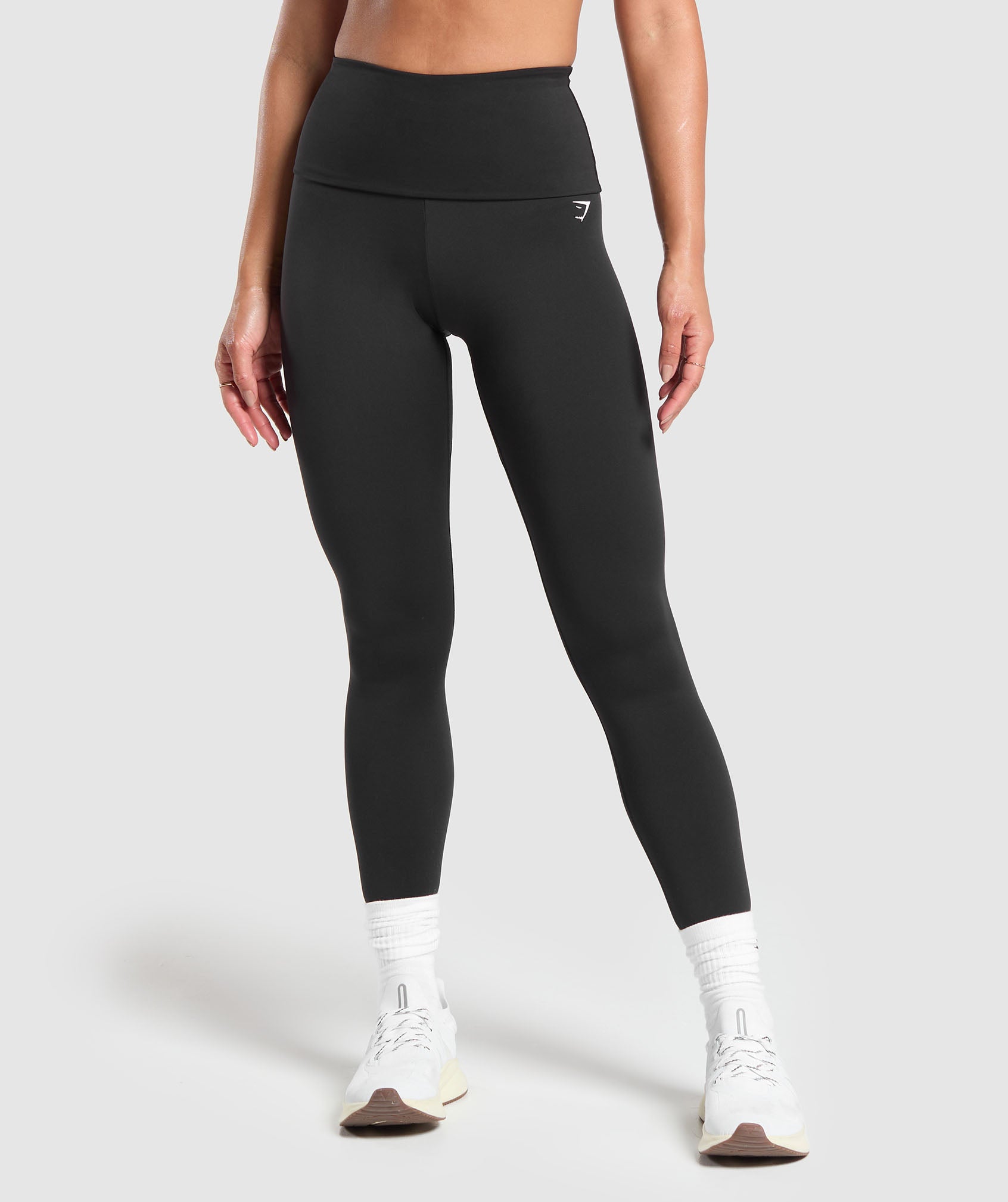 Women's Gymshark Training Foldover Leggings Black
