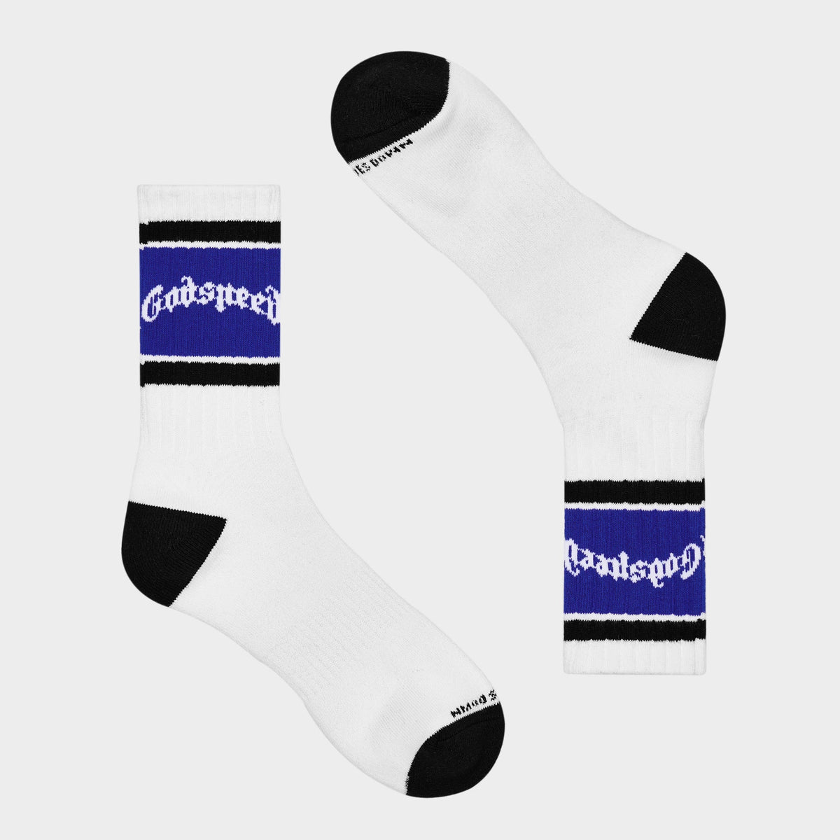 Godspeed Og Logo Striped Sock (White / Blue)