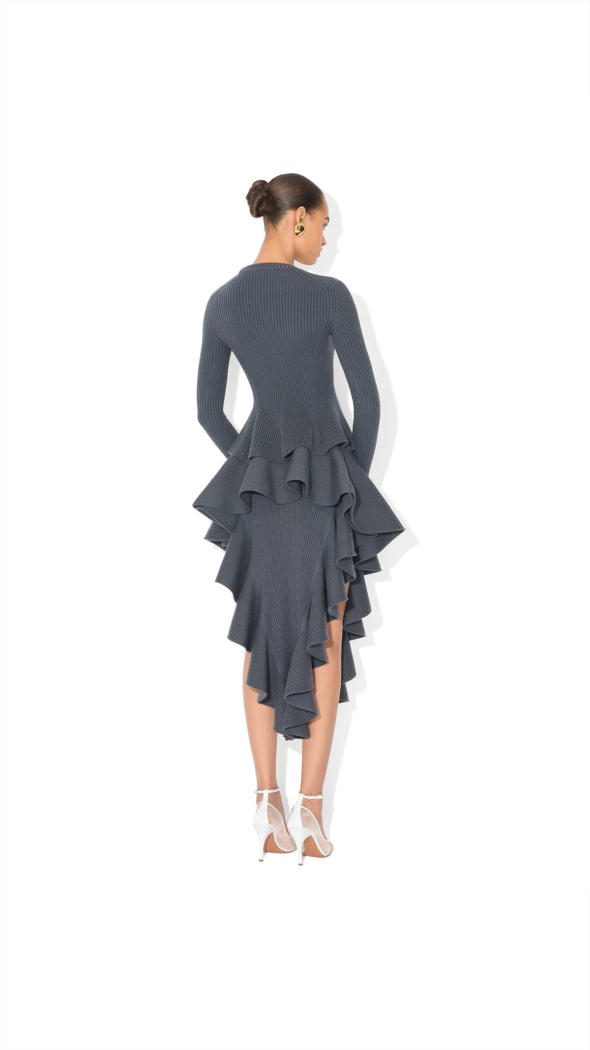 Alaïa Ribbed Peplum Top