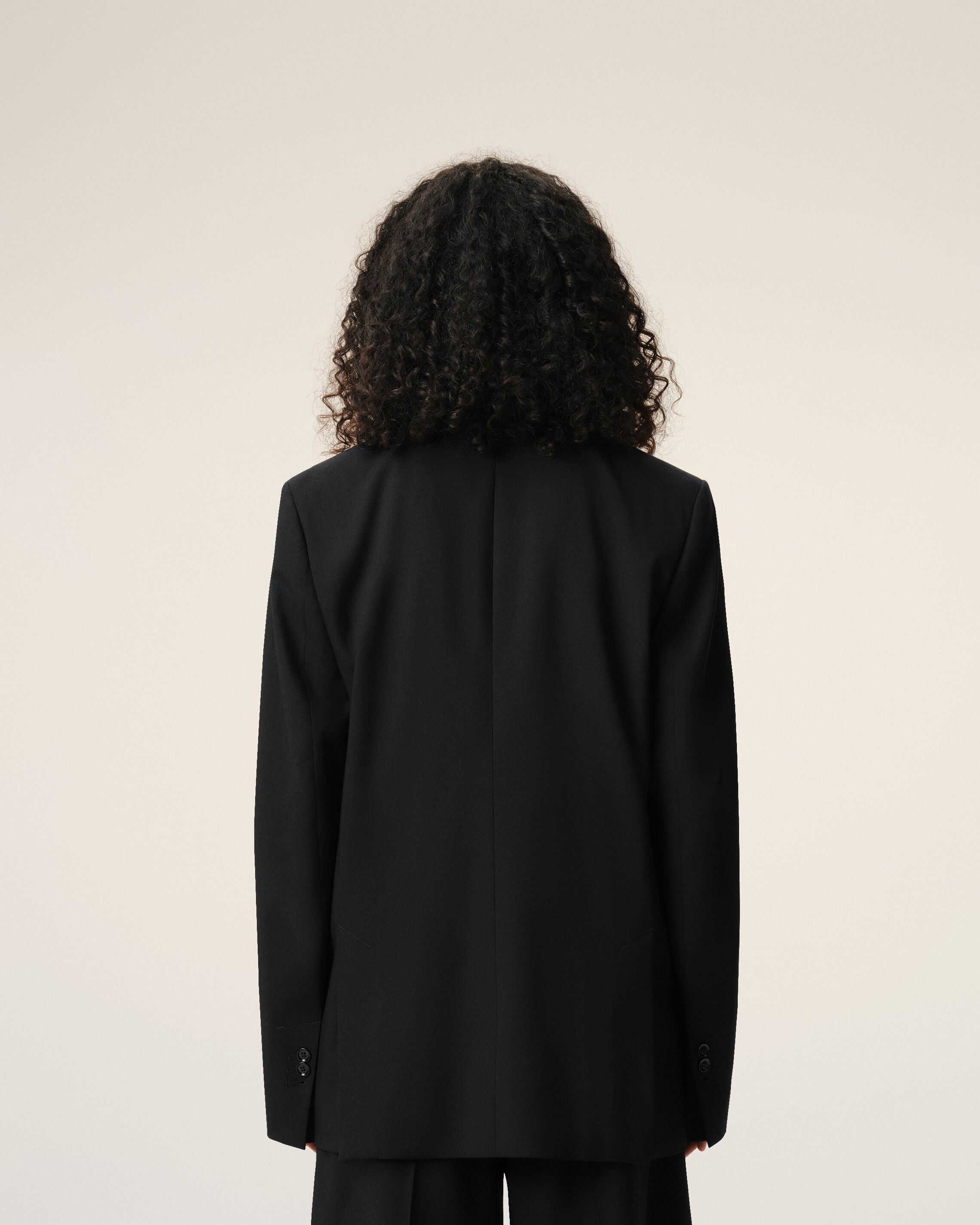 AmiParis Black New Wool Single Breasted Boxy Jacket Women's