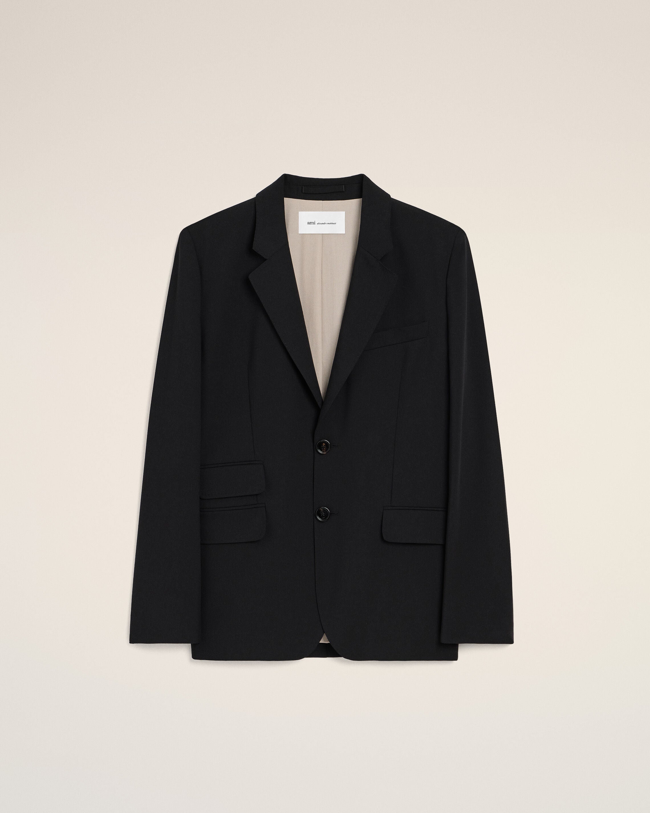 AmiParis Black New Wool Single Breasted Boxy Jacket Women's