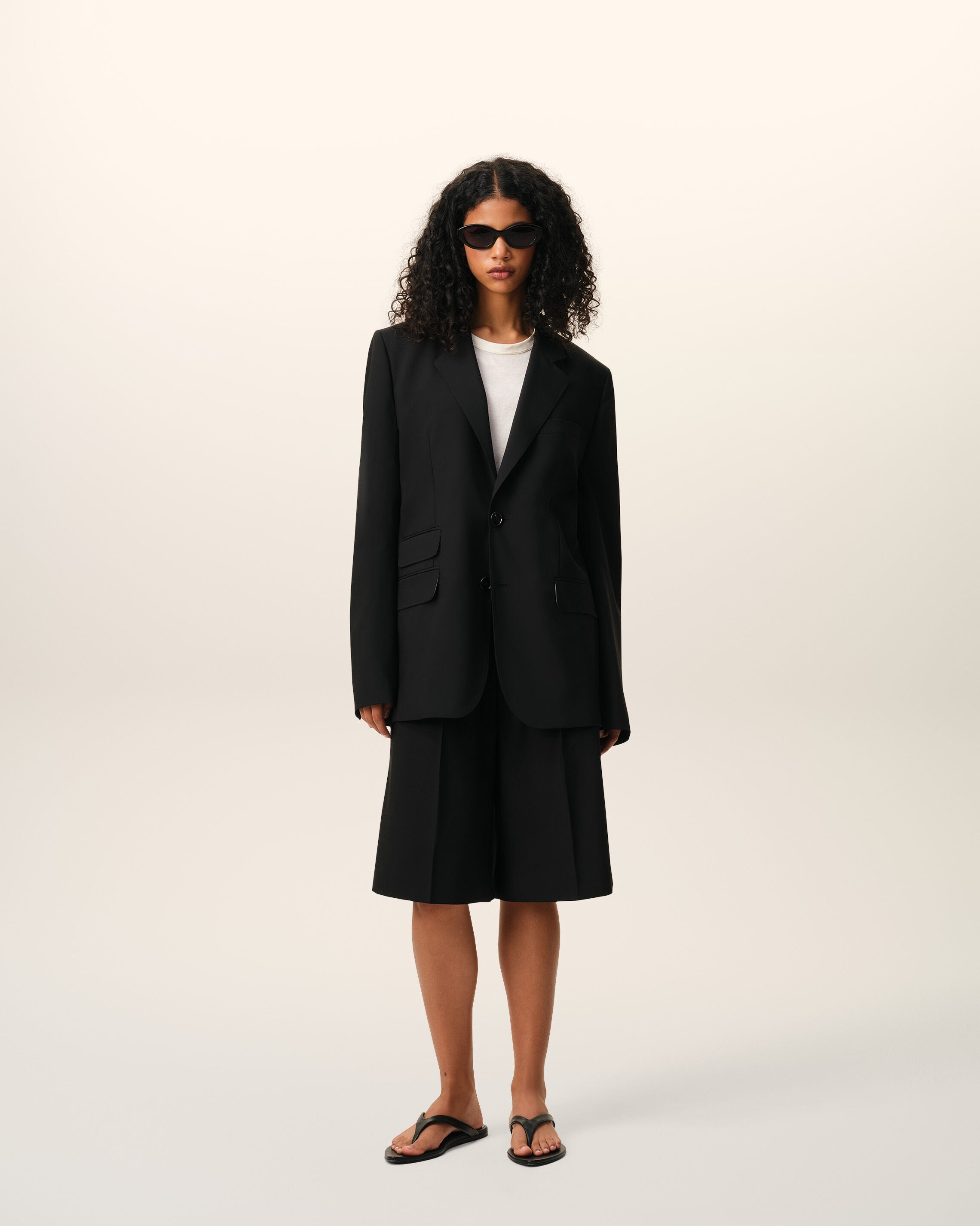 AmiParis Black New Wool Single Breasted Boxy Jacket Women's