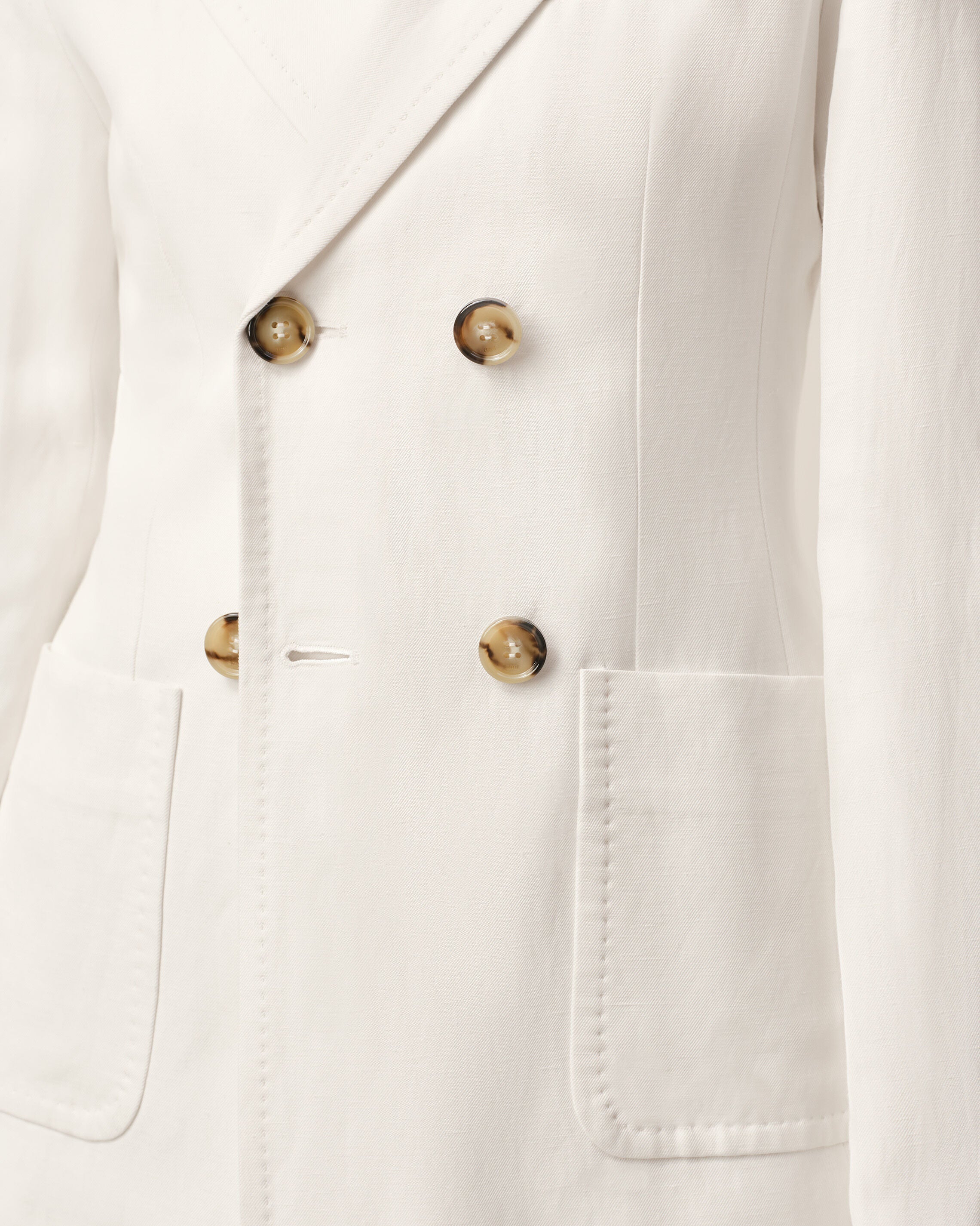 AmiParis White Linen Double Breasted Bar Jacket Women's