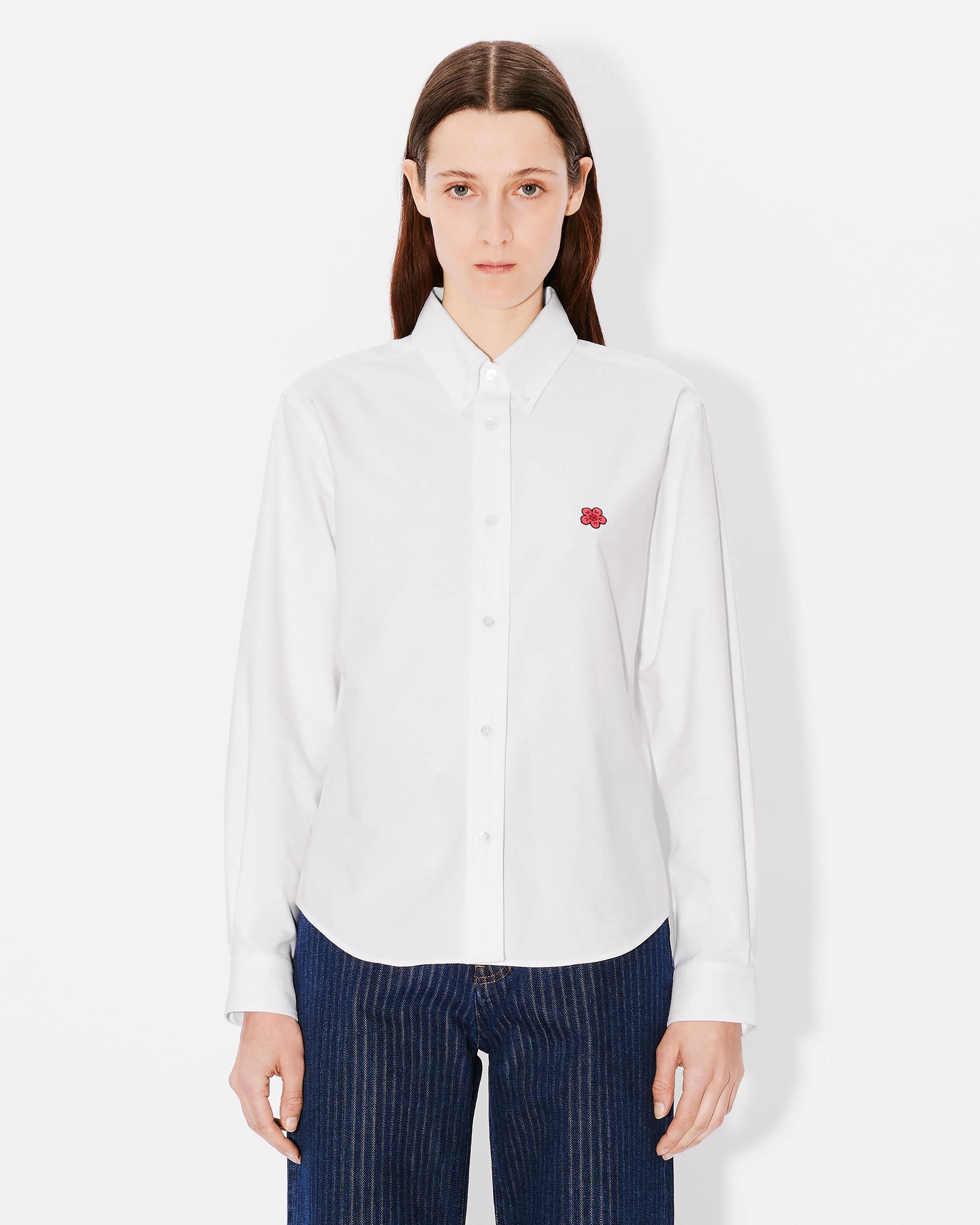 Kenzo Boke Flower Embroidered Fitted Shirt Women's