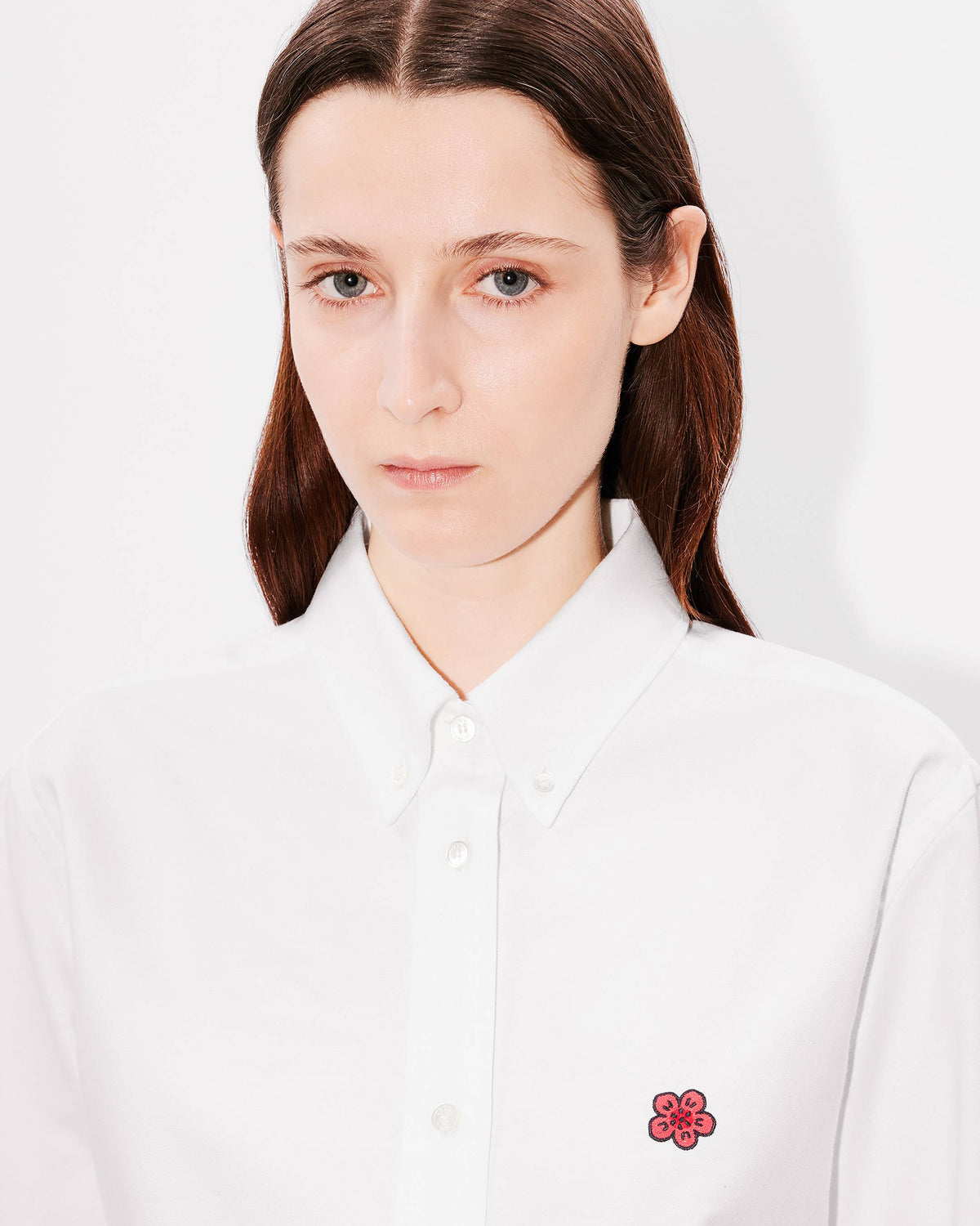 Kenzo Boke Flower Embroidered Fitted Shirt Women's